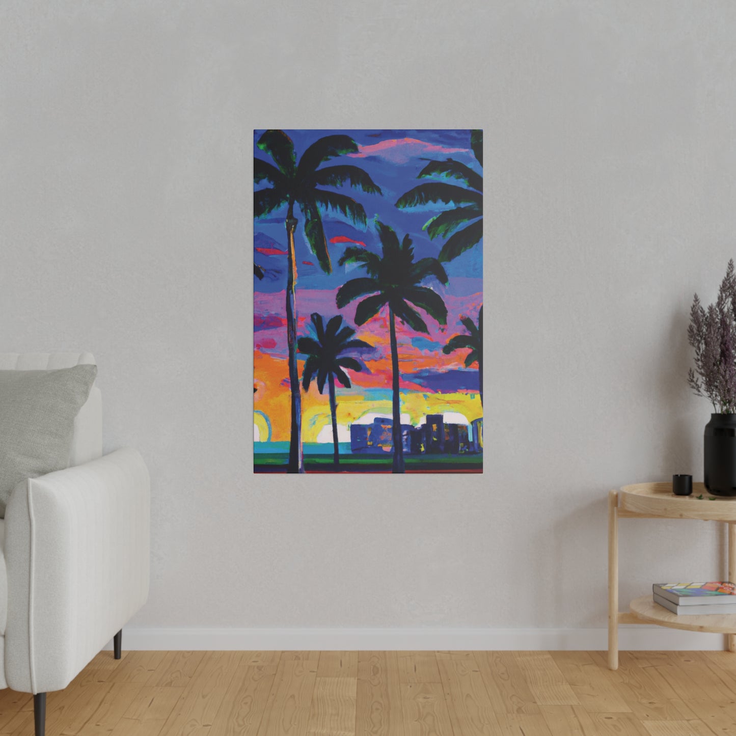 4621L - Miami Beach Sunset Painting Print | Miami | Beach | Sunset | Poster | Home Decor | Wall Art | Canvas