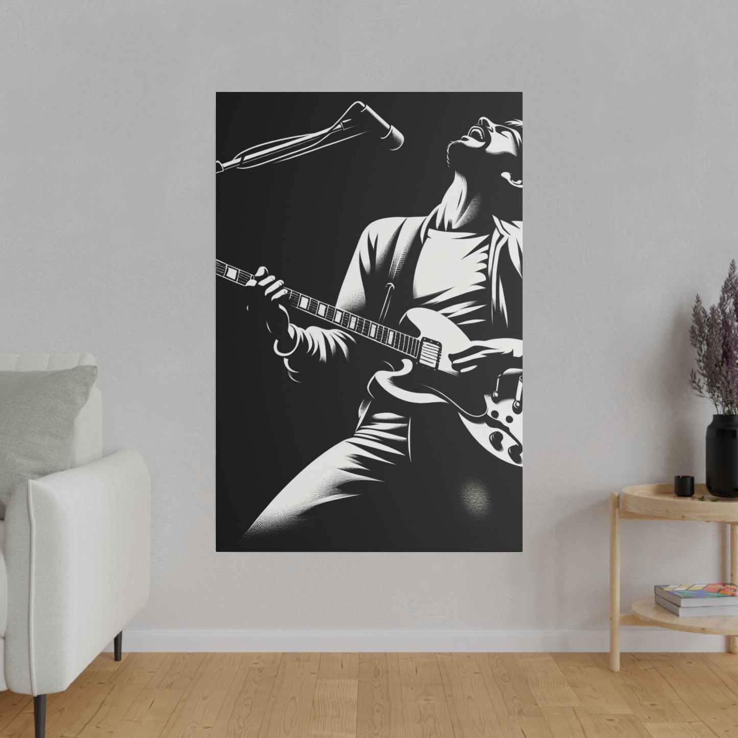 8932M - music art work, rockstar gifts, musician gift ideas, guitar art work, guitar artwork, guitar wall art canvas, playing guitar, decor