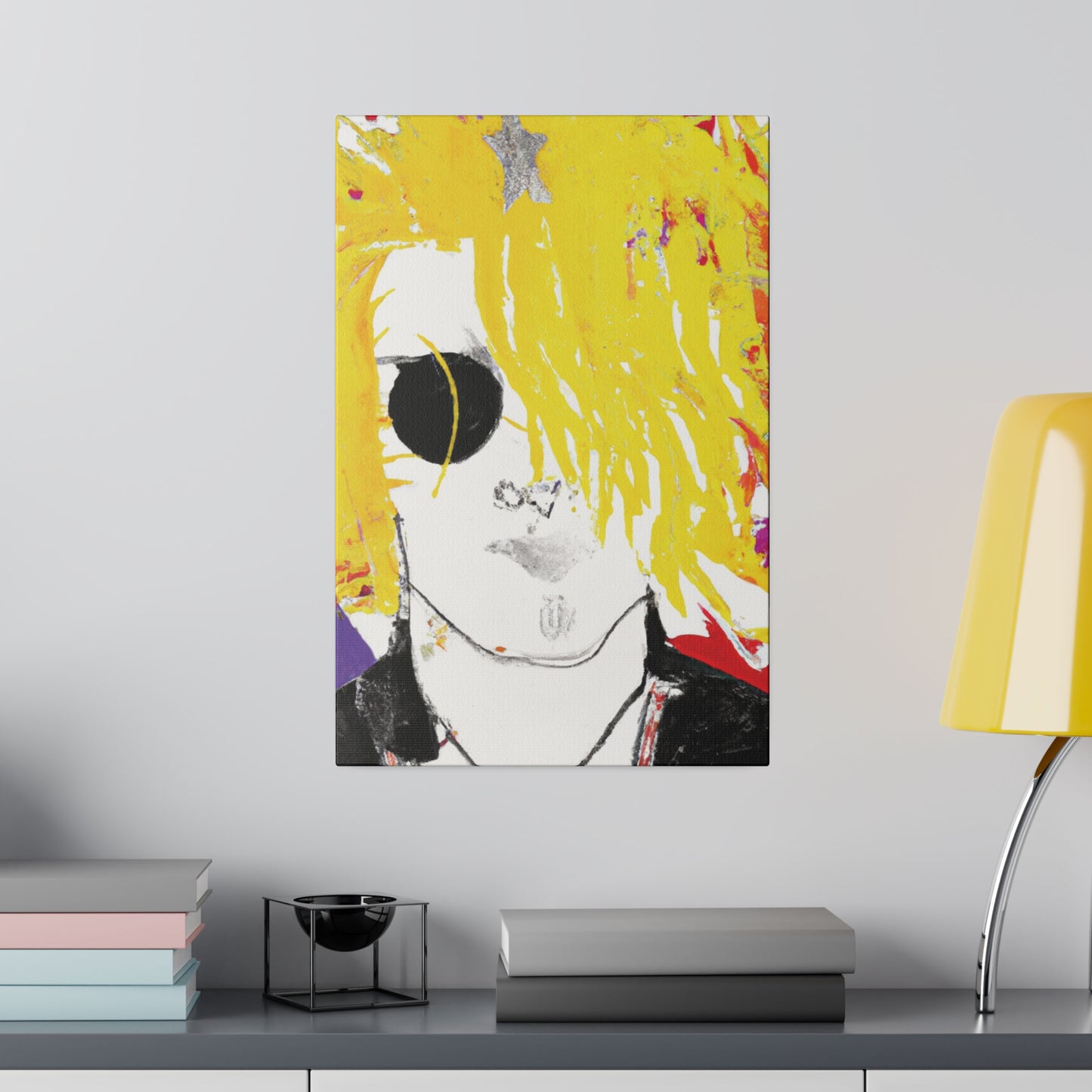 9674T - Rockstar Painting Print | Face | Abstract | Poster | Home Decor | Wall Art | Music Art | Canvas