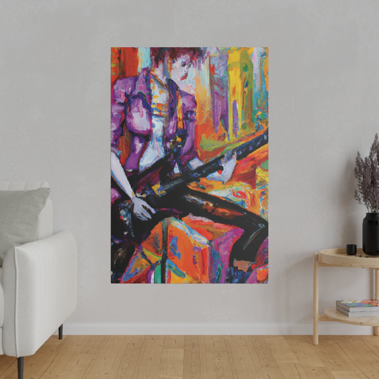 477F - Rockstar Oil Painting Style Print | Poster | Home Decor | Wall Art | Music Art | Canvas