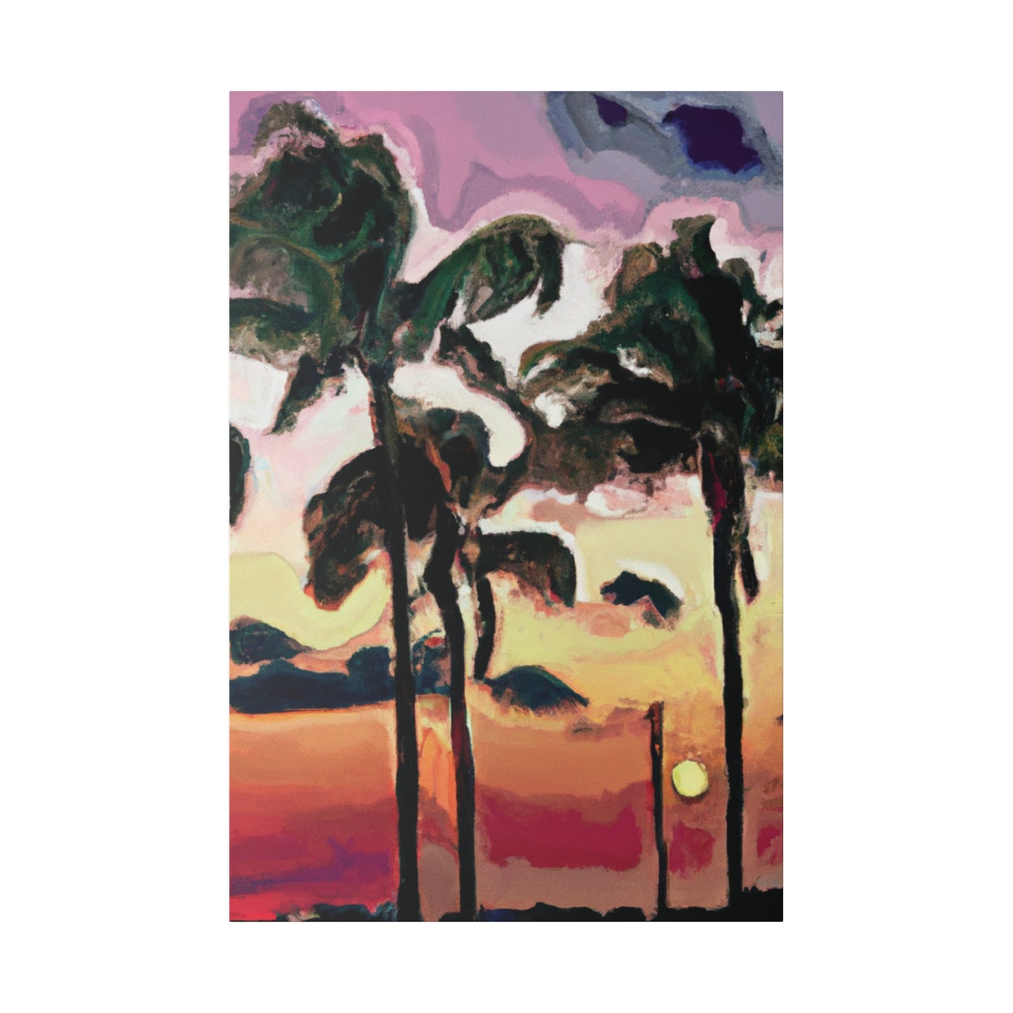 8274F - Miami Beach Sunset Painting Print | Miami | Beach | Sunset | Poster | Home Decor | Wall Art | Canvas