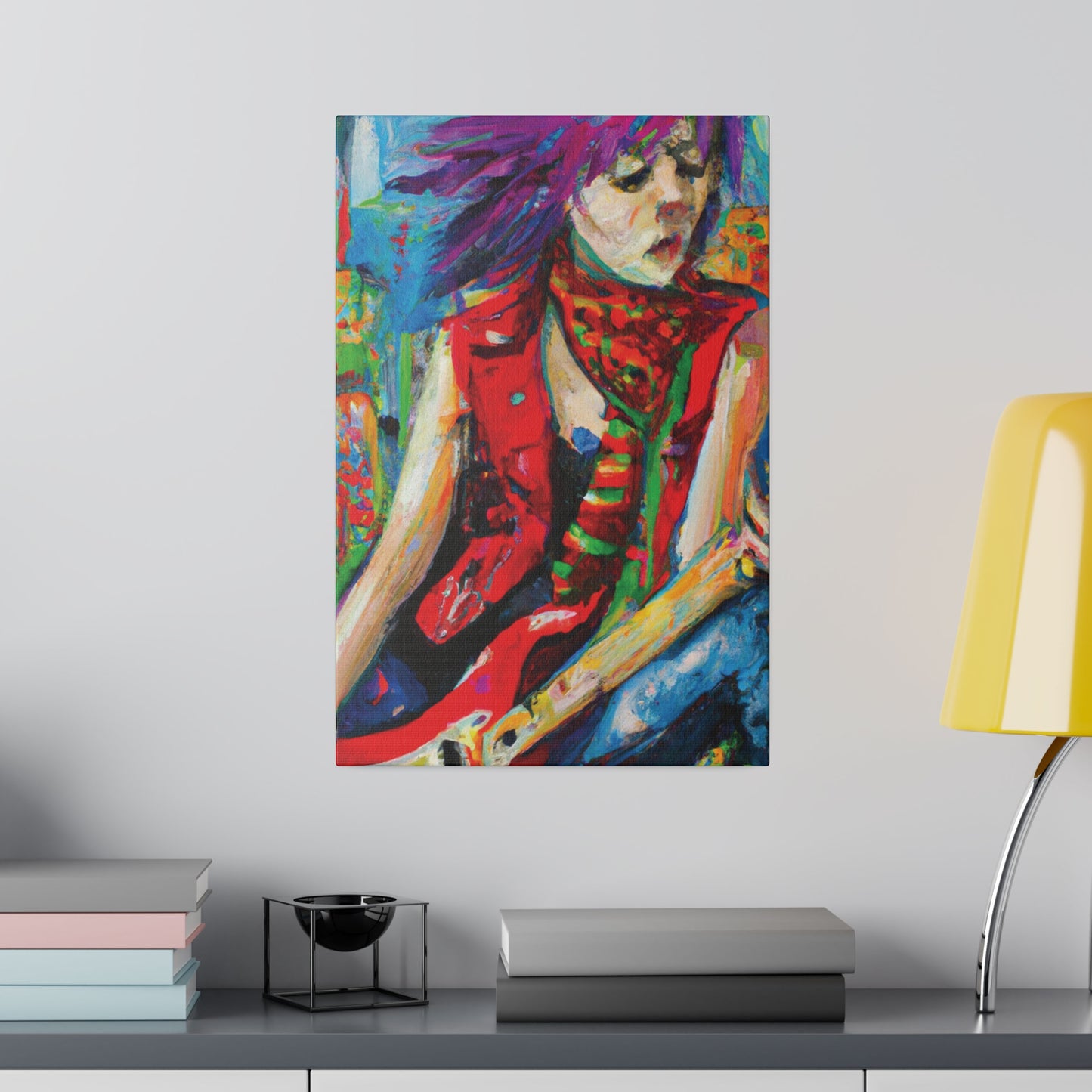 6732Q - Rockstar Oil Painting Style Print | Poster | Home Decor | Wall Art | Music Art | Canvas