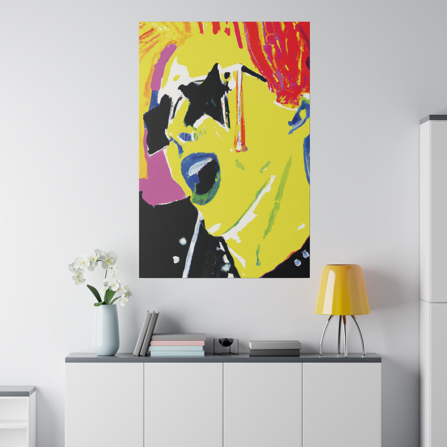 1328F - Rockstar Painting Print | Face | Abstract | Poster | Home Decor | Wall Art | Music Art | Canvas