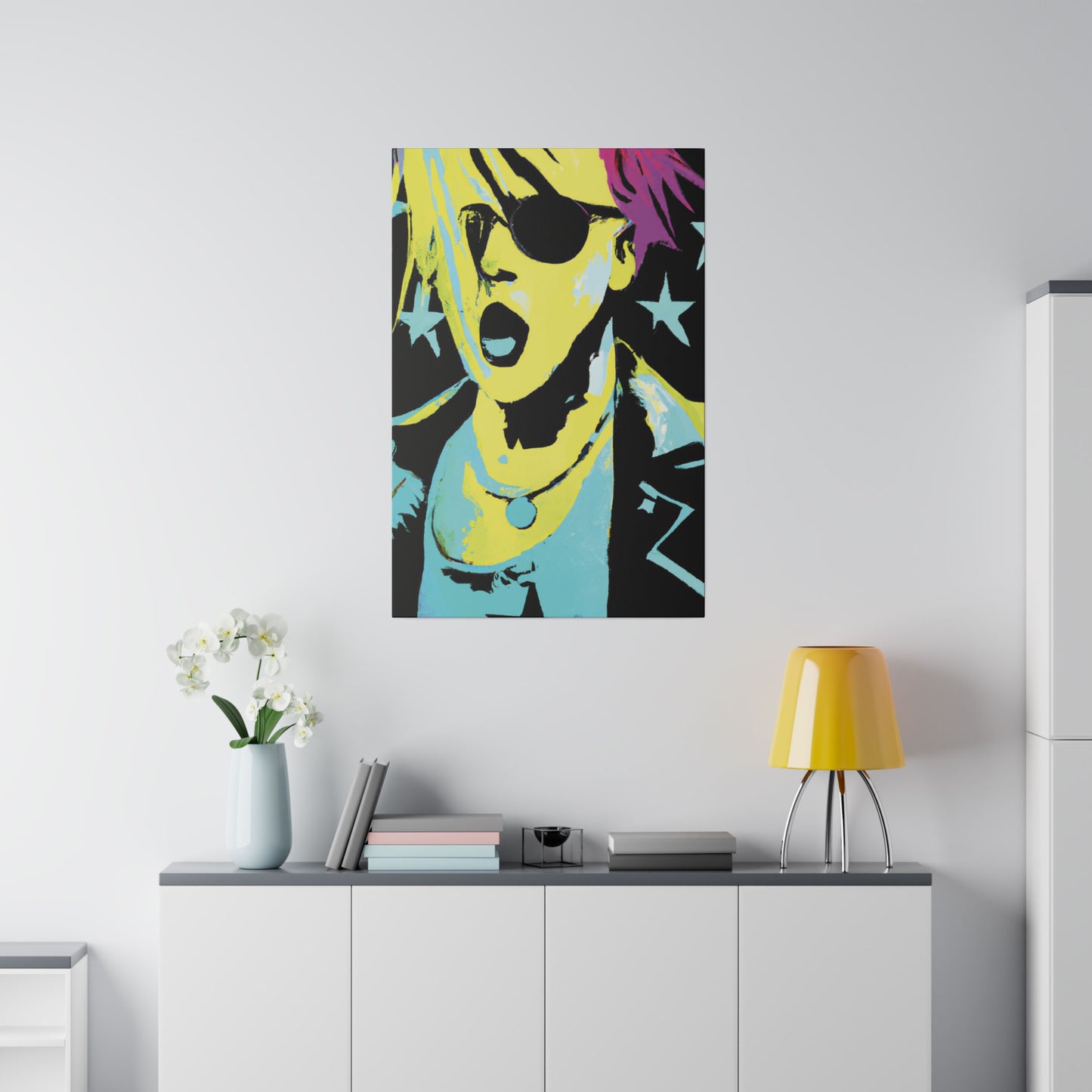 432K - Rockstar Painting Print | Face | Abstract | Poster | Home Decor | Wall Art | Music Art | Canvas