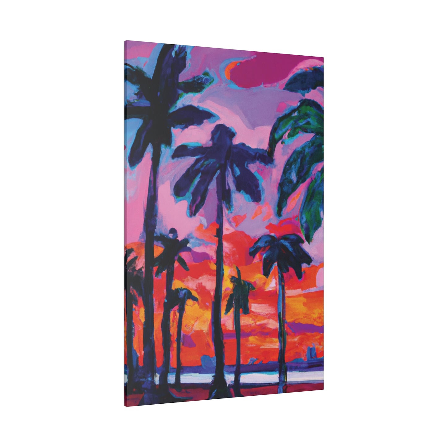 4754Q - Miami Beach Sunset Painting Print | Miami | Beach | Sunset | Poster | Home Decor | Wall Art | Canvas