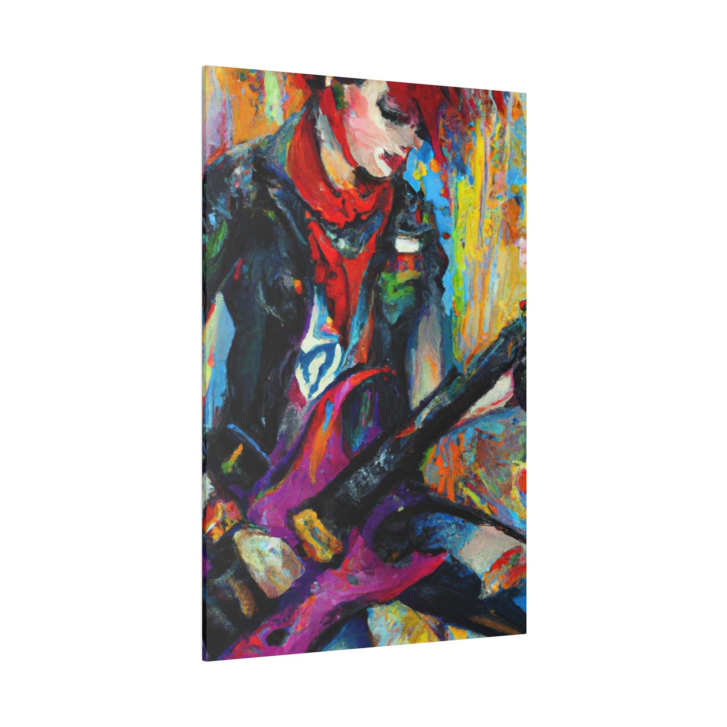 3298K - Rockstar Oil Painting Style Print | Poster | Music Art | Home Decor | Wall Art | Canvas