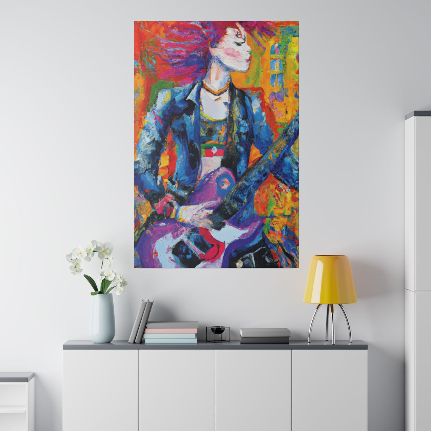 8135R - Rockstar Oil Painting Style Print | Poster | Home Decor | Wall Art | Music Art | Canvas