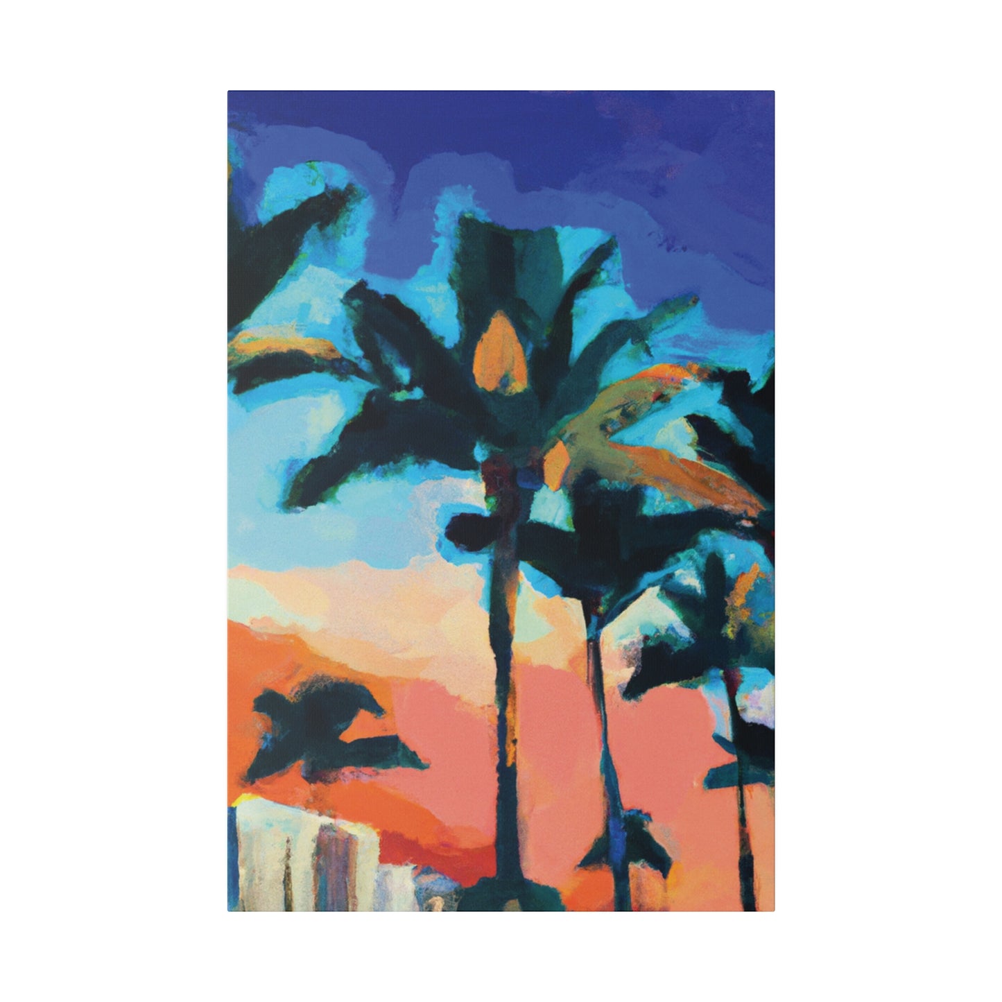 5637G - Miami Beach Sunset Painting Print | Miami | Beach | Sunset | Poster | Home Decor | Wall Art | Canvas