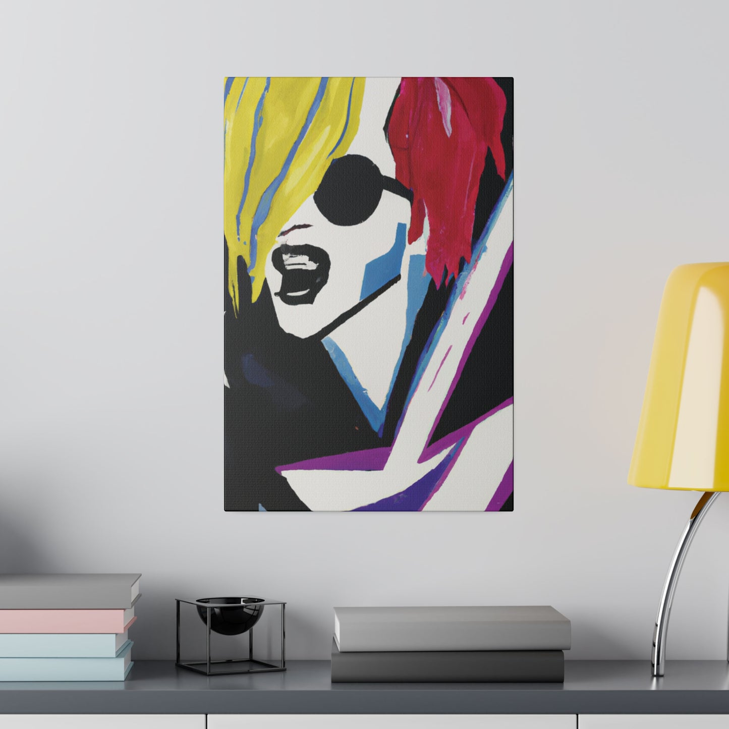 8784F - Rockstar Painting Print | Face | Abstract | Poster | Home Decor | Wall Art | Music Art | Canvas
