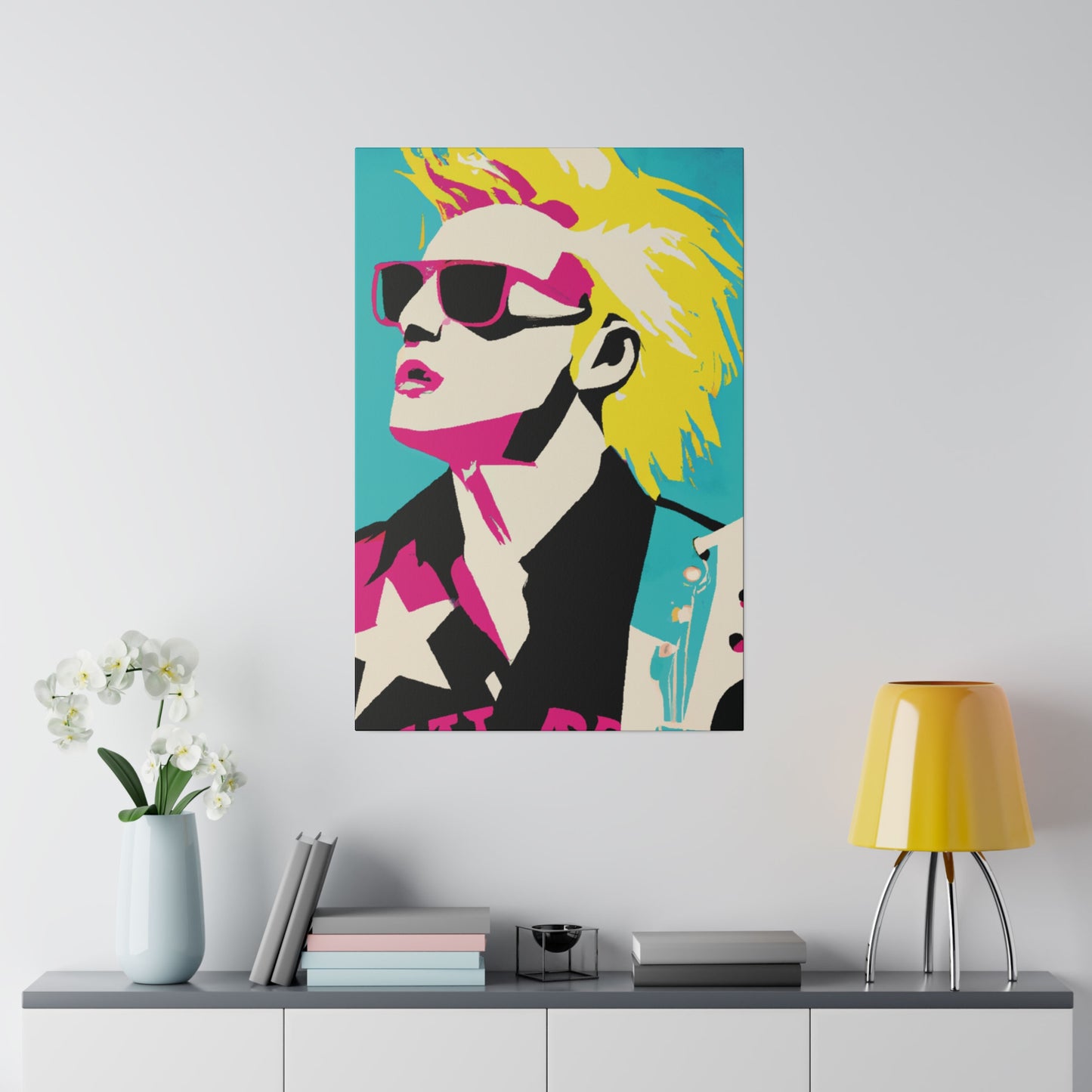 7309X - Rockstar Painting Print | Face | Abstract | Poster | Home Decor | Wall Art | Music Art | Canvas