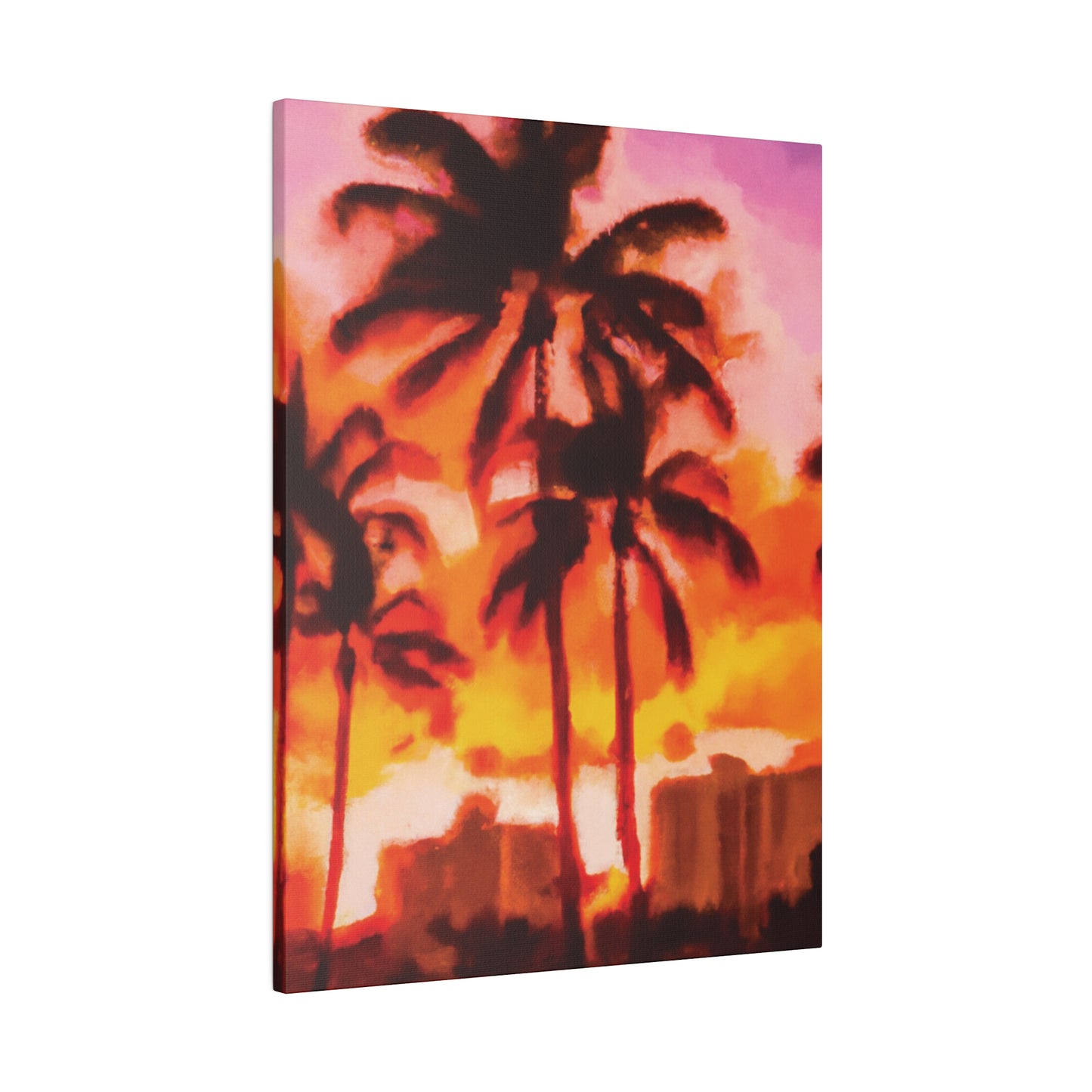 4698F - Miami Beach Sunset Painting Print | Miami | Beach | Sunset | Poster | Home Decor | Wall Art | Canvas