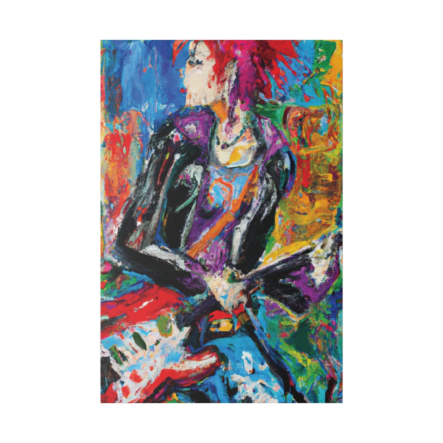 7254X - Rockstar Oil Painting Style Print | Poster | Home Decor | Wall Art | Music Art | Canvas