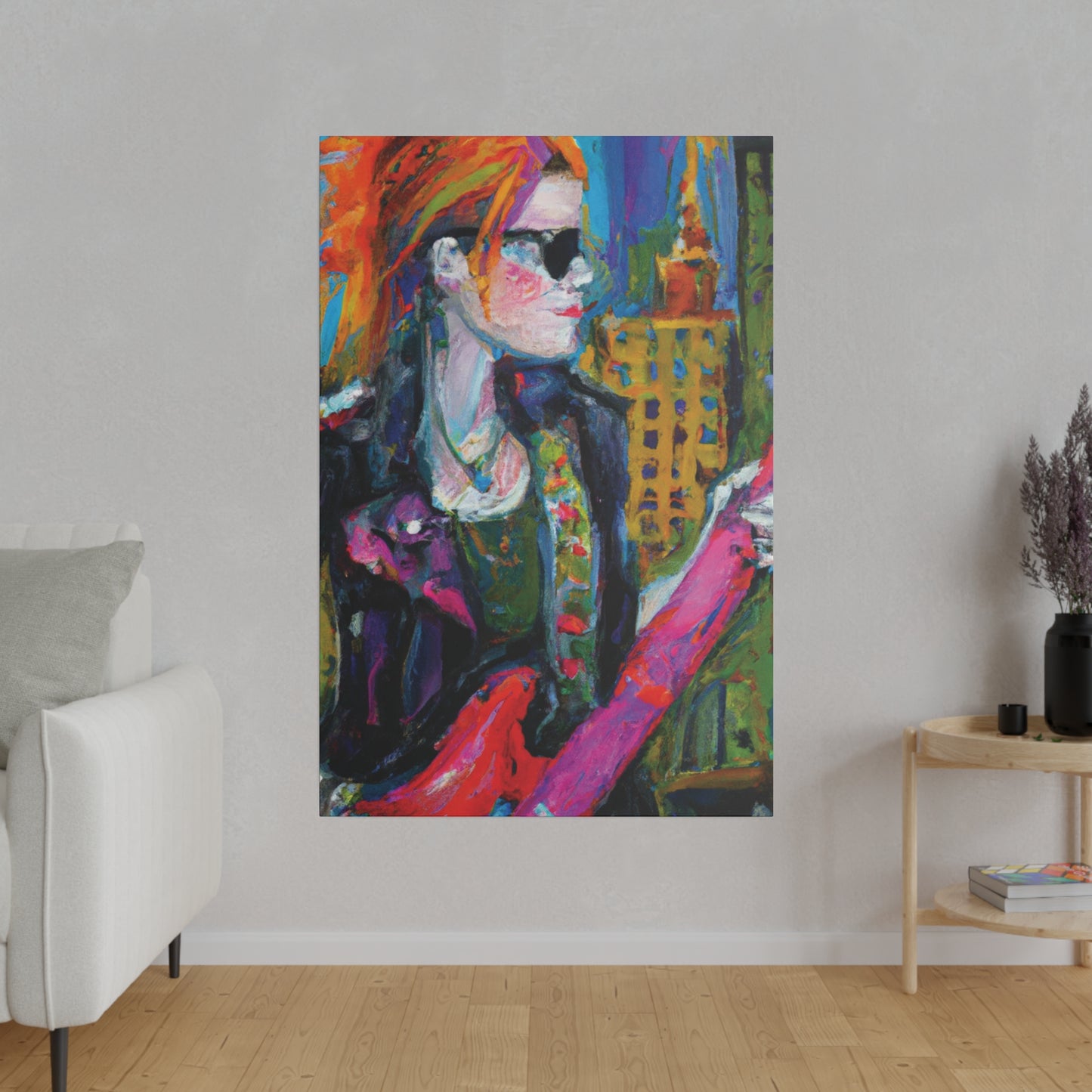 9503W - Rockstar Oil Painting Style Print | Poster | Home Decor | Wall Art | Music Art | Canvas