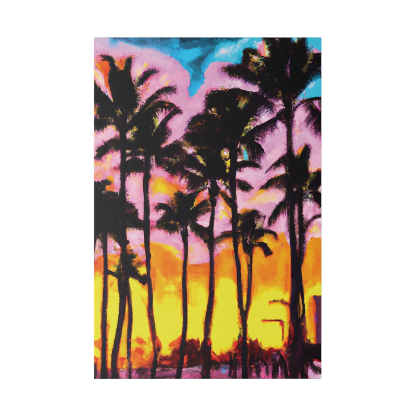 6202Q - Miami Beach Sunset Painting Print | Miami | Beach | Sunset | Poster | Home Decor | Wall Art | Canvas