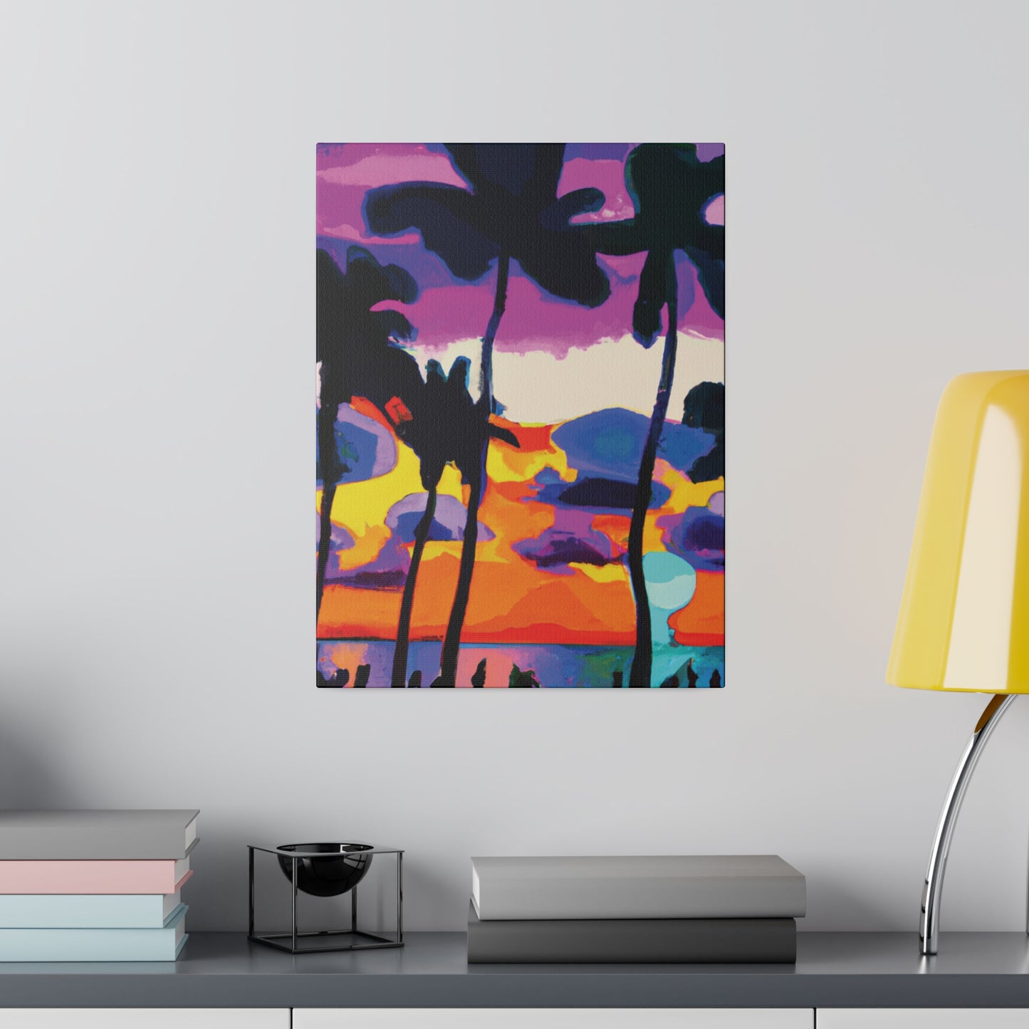 7455H - Miami Beach Sunset Painting Print | Miami | Beach | Sunset | Poster | Home Decor | Wall Art | Canvas