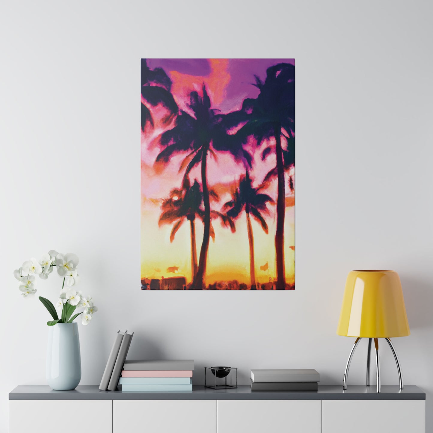 7266A - Miami Beach Sunset Painting Print | Miami | Beach | Sunset | Poster | Home Decor | Wall Art | Canvas