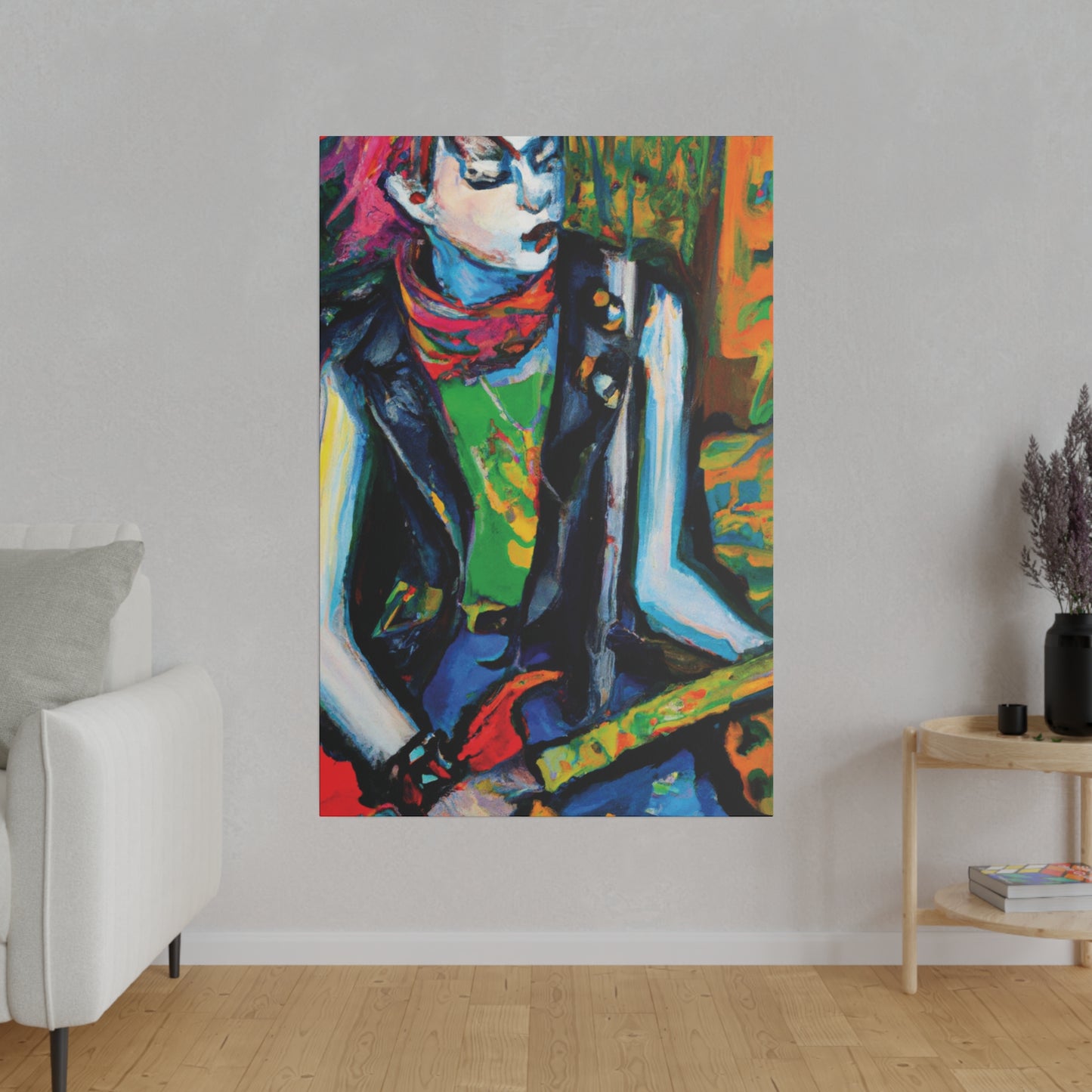 7893Q - Rockstar Oil Painting Style Print | Poster | Home Decor | Wall Art | Music Art | Canvas