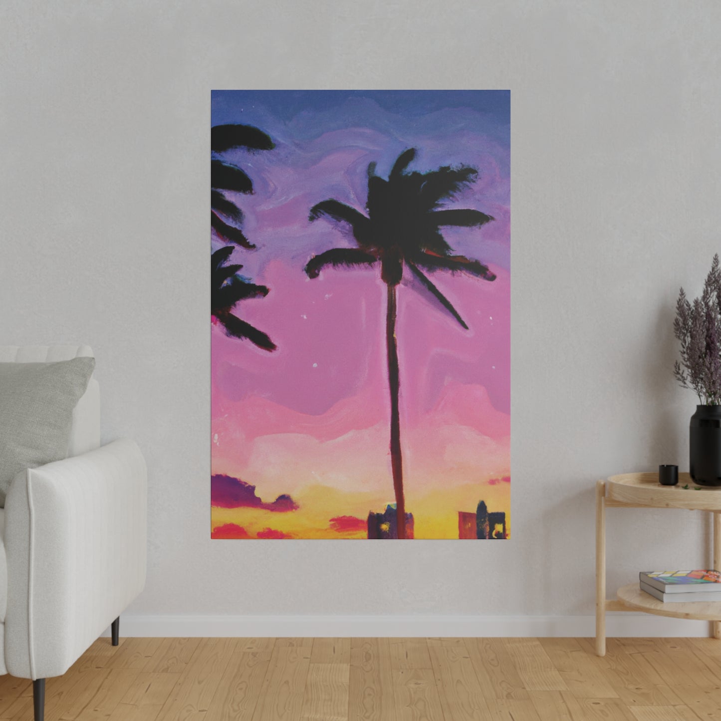 7801Y - Miami Beach Sunset Painting Print | Miami | Beach | Sunset | Poster | Home Decor | Wall Art | Canvas