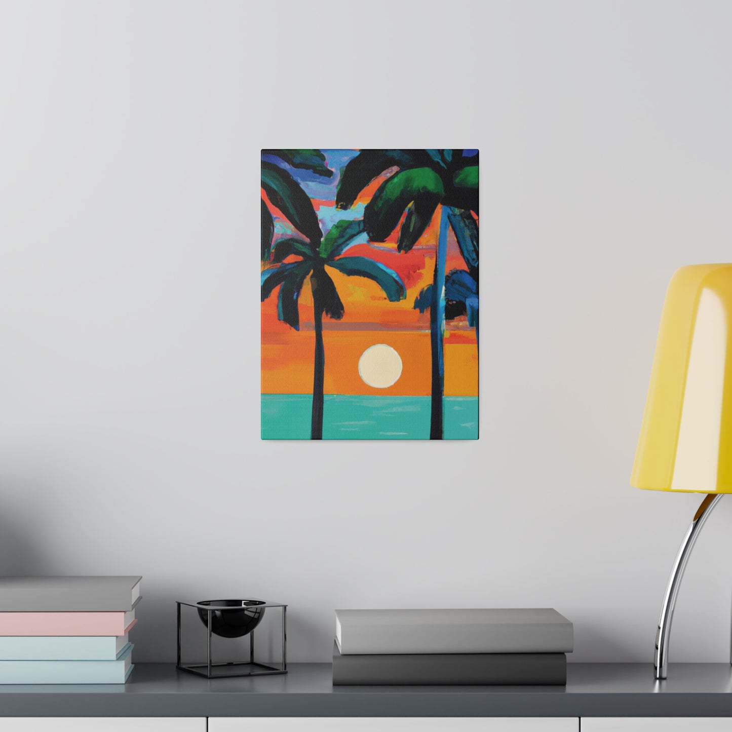 4567C - Miami Beach Sunset Painting Print | Miami | Beach | Sunset | Poster | Home Decor | Wall Art | Canvas