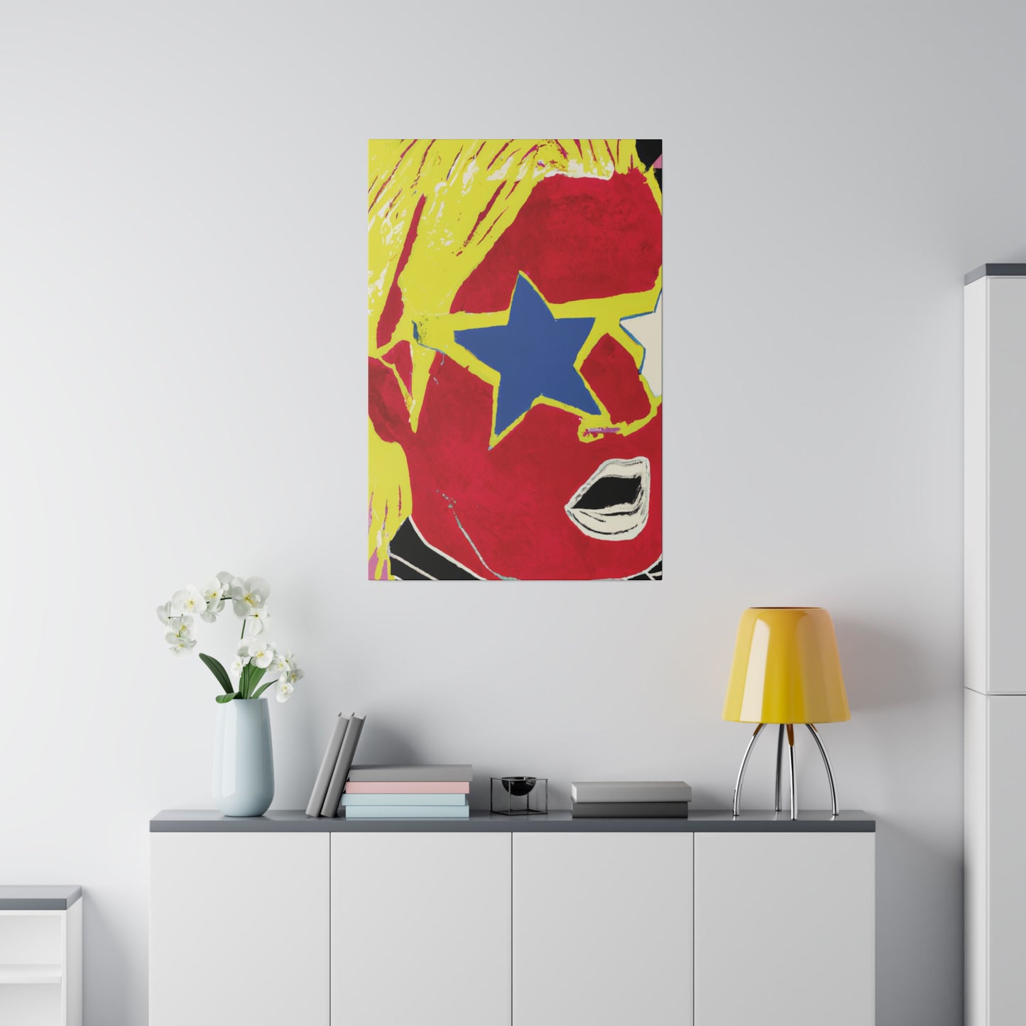 2109Q - Rockstar Painting Print | Face | Abstract | Poster | Home Decor | Wall Art | Music Art | Canvas