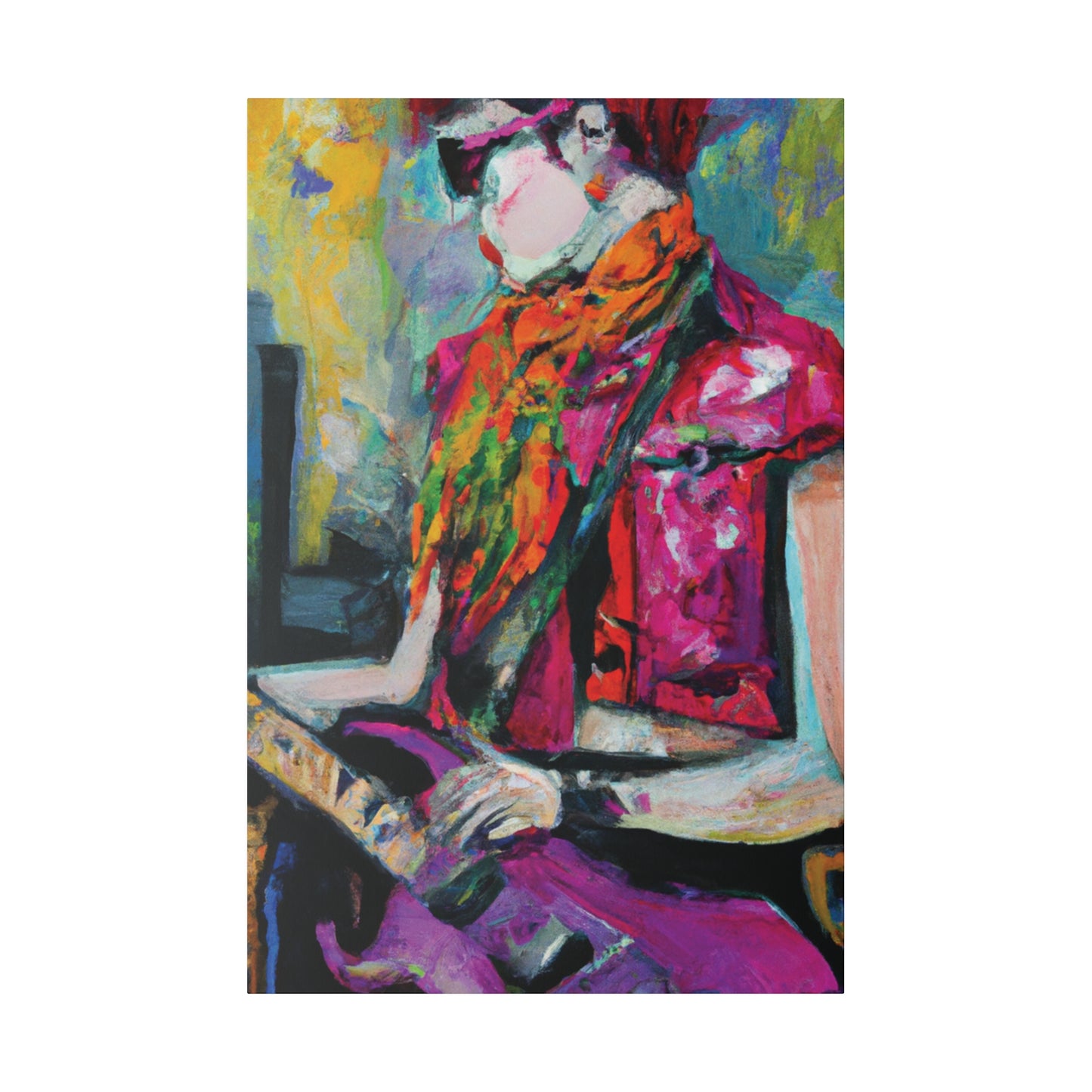 9053L - Rockstar Oil Painting Style Print | Poster | Home Decor | Wall Art | Music Art | Canvas