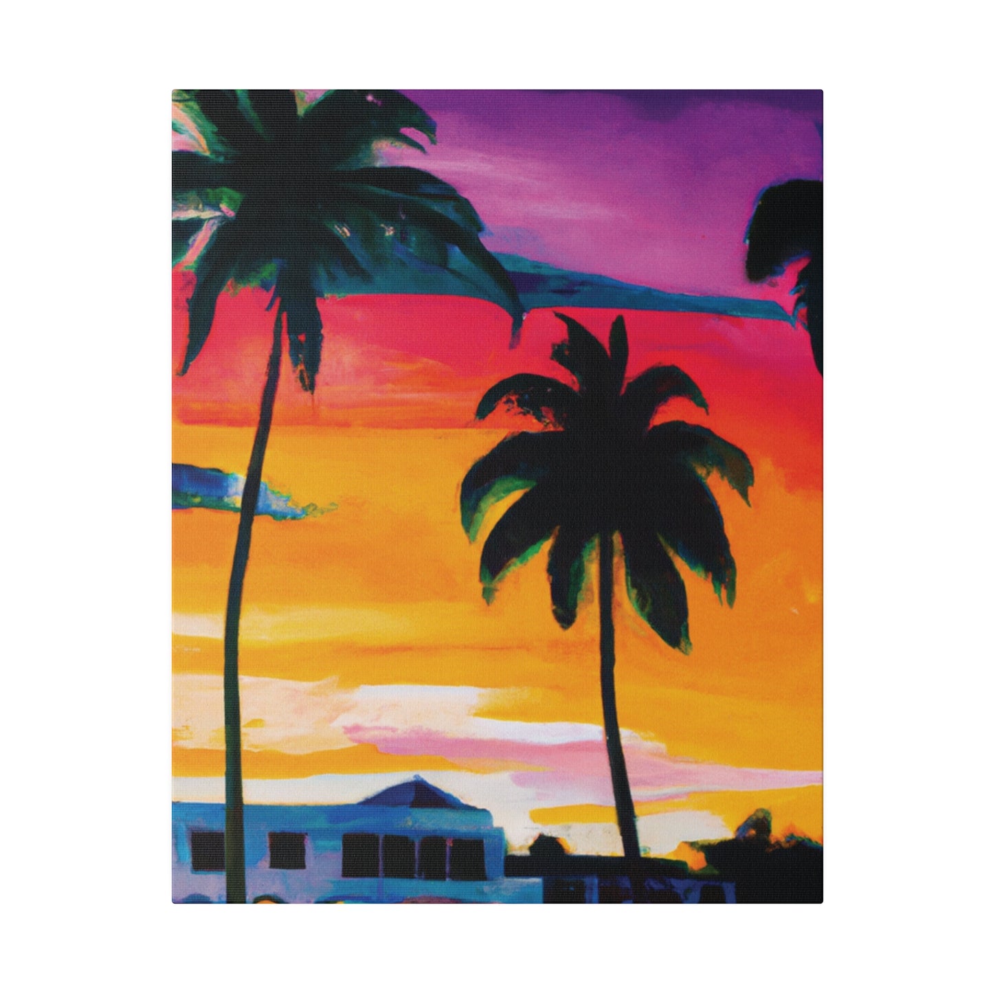 7785F - Miami Beach Sunset Painting Print | Miami | Beach | Sunset | Poster | Home Decor | Wall Art | Canvas