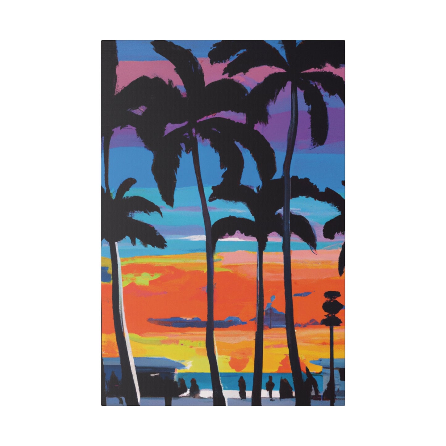 7891V - Miami Beach Sunset Painting Print | Miami | Beach | Sunset | Poster | Home Decor | Wall Art | Canvas