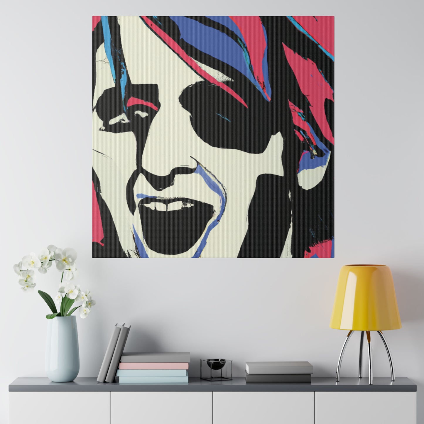 4318K - Rockstar Painting Print | Face | Abstract | Poster | Home Decor | Wall Art | Music Art | Canvas