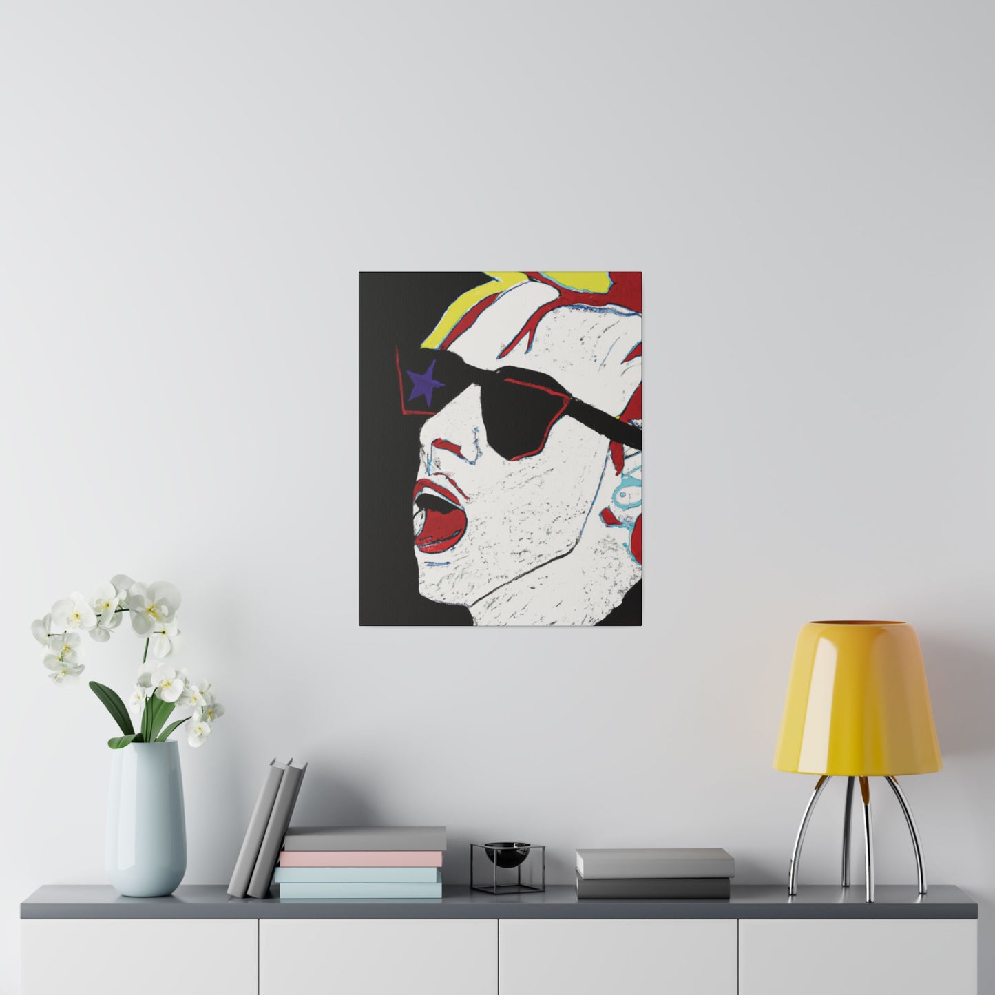 1889X - Rockstar Painting Print | Face | Abstract | Poster | Home Decor | Wall Art | Music Art | Canvas