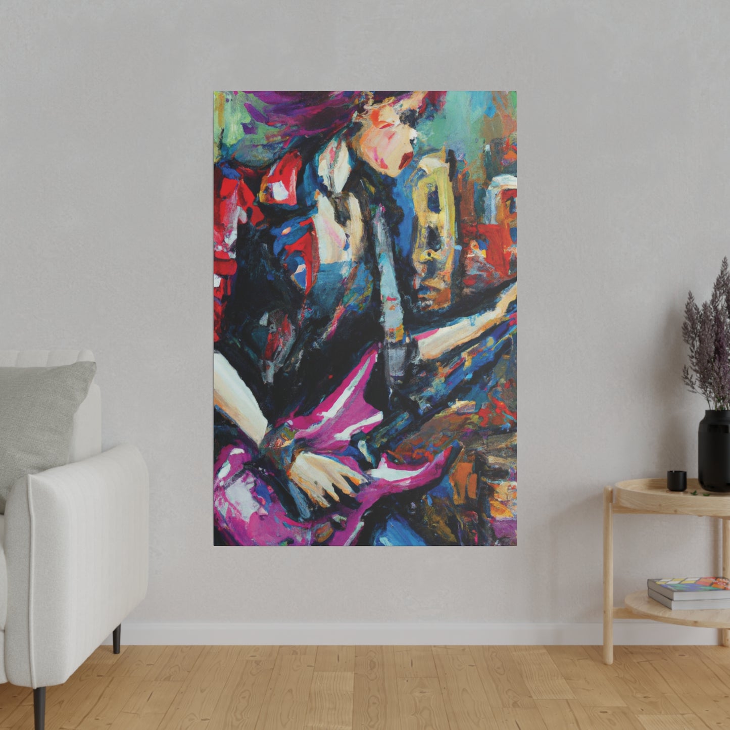 4409K - Rockstar Oil Painting Style Print | Poster | Home Decor | Wall Art | Music Art | Canvas