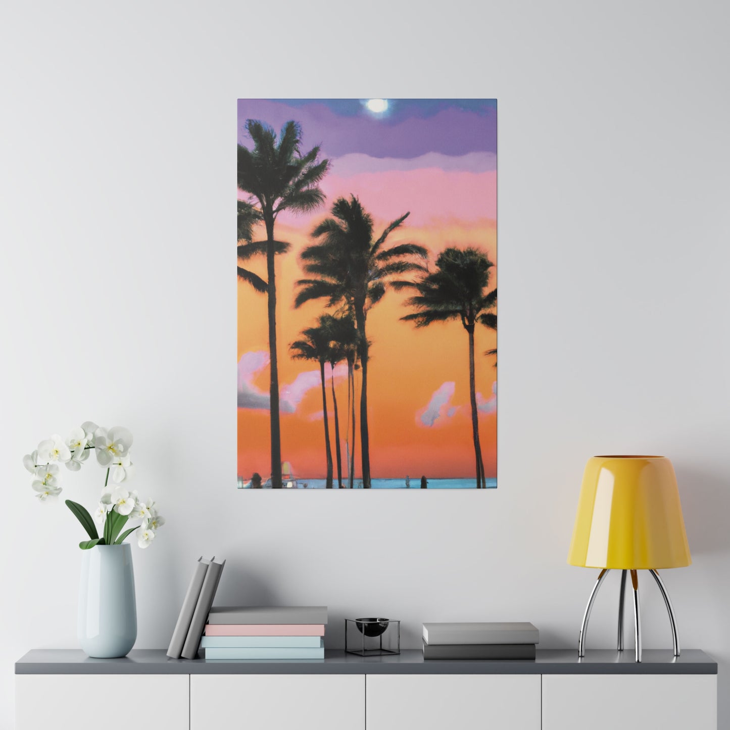 4126T - Miami Beach Sunset Painting Print | Miami | Beach | Sunset | Poster | Home Decor | Wall Art | Canvas