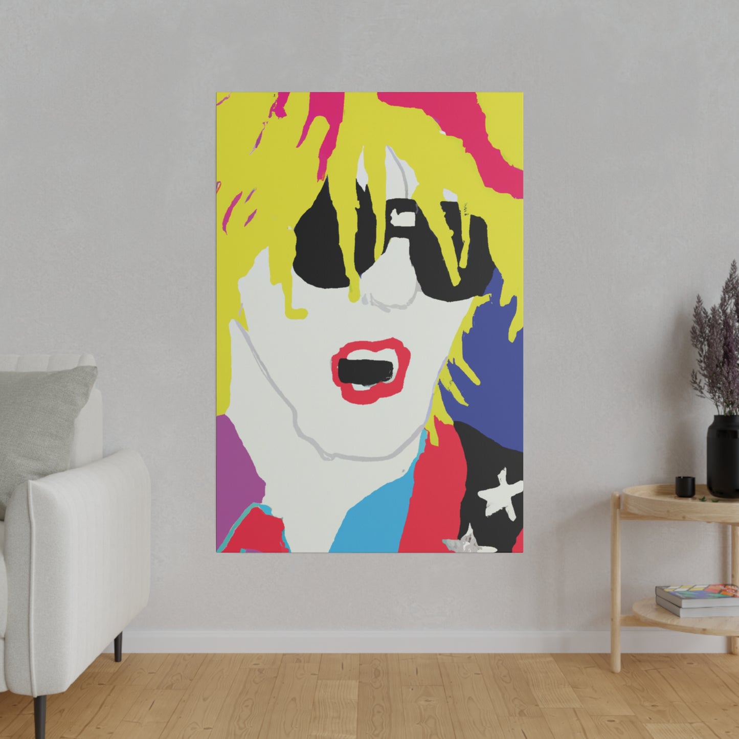5917X - Rockstar Painting Print | Face | Abstract | Poster | Home Decor | Wall Art | Music Art | Canvas
