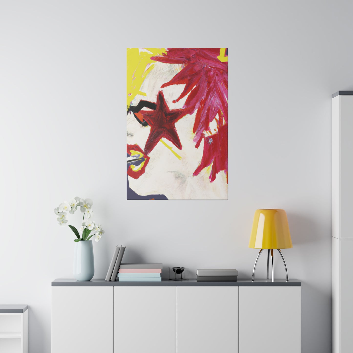 5967Z - Rockstar Painting Print | Face | Abstract | Poster | Home Decor | Wall Art | Music Art | Canvas