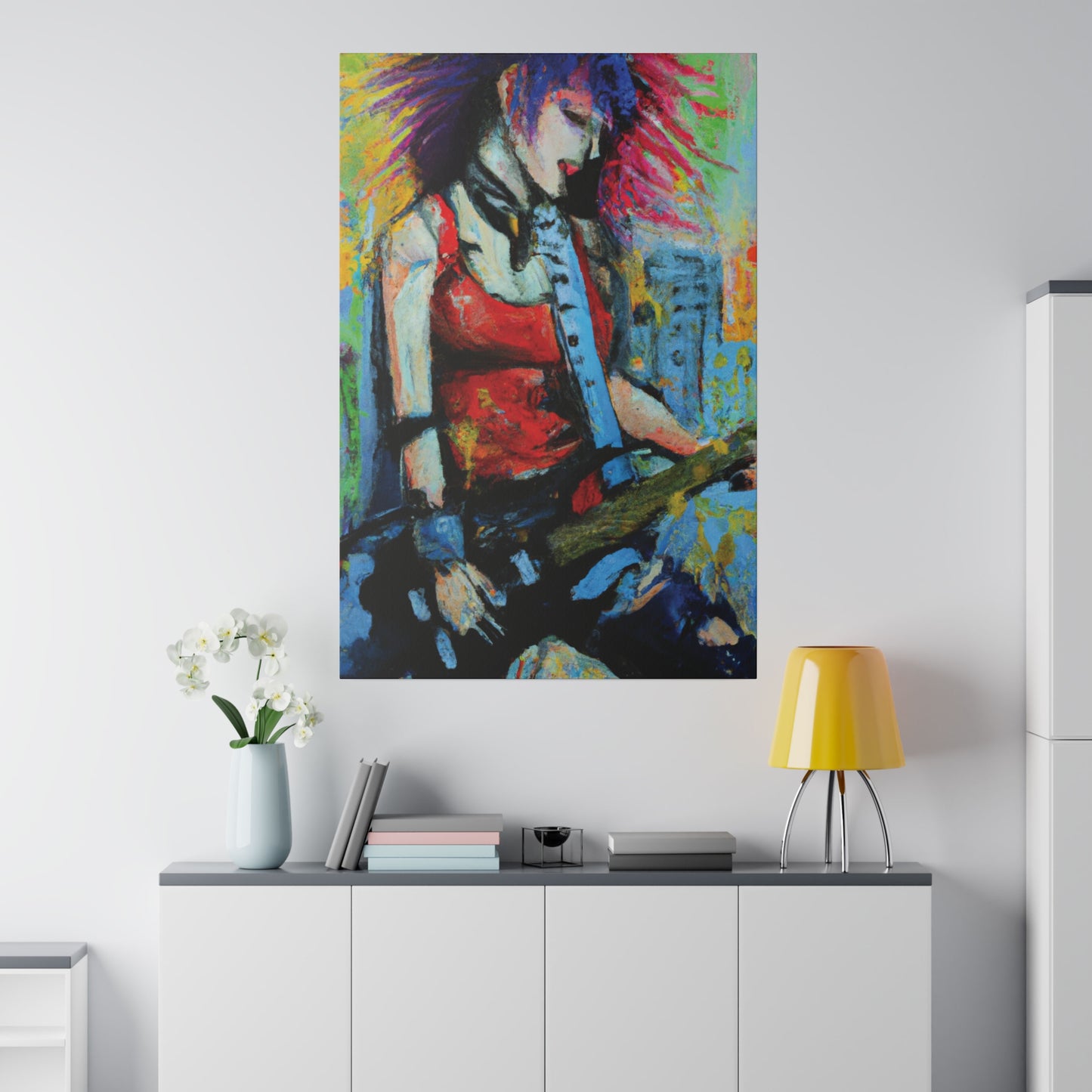 8424V - Rockstar Oil Painting Style Print | Poster | Home Decor | Wall Art | Music Art | Canvas