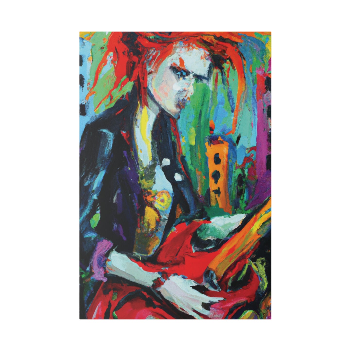 5857Q - Rockstar Oil Painting Style Print | Poster | Home Decor | Wall Art | Music Art | Canvas