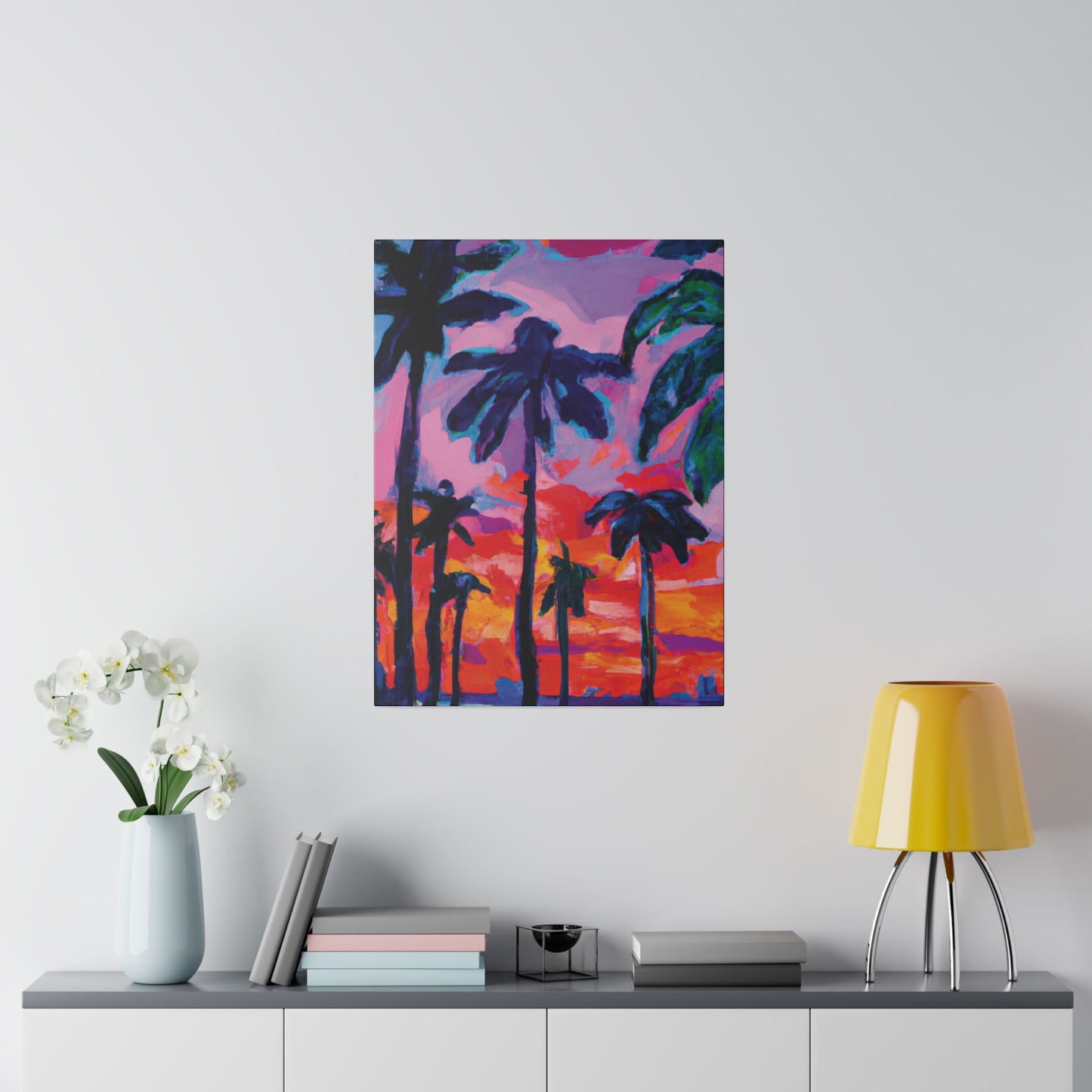 4754Q - Miami Beach Sunset Painting Print | Miami | Beach | Sunset | Poster | Home Decor | Wall Art | Canvas