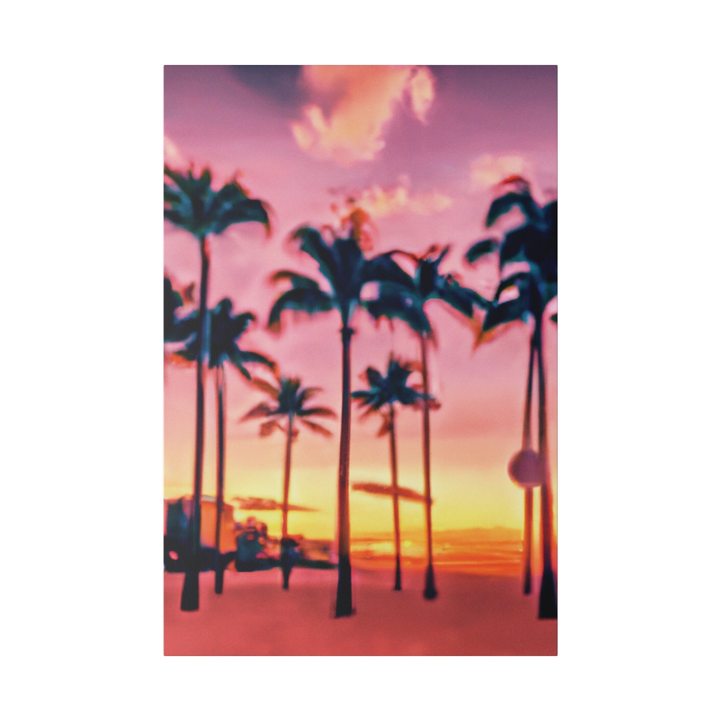 8183G - Miami Beach Sunset Painting Print | Miami | Beach | Sunset | Poster | Home Decor | Wall Art | Canvas