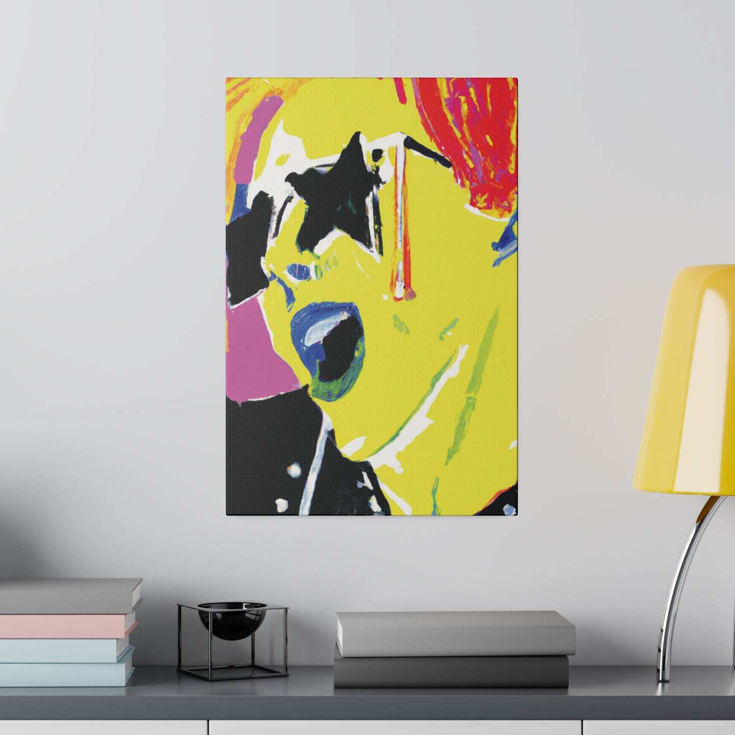 1328F - Rockstar Painting Print | Face | Abstract | Poster | Home Decor | Wall Art | Music Art | Canvas