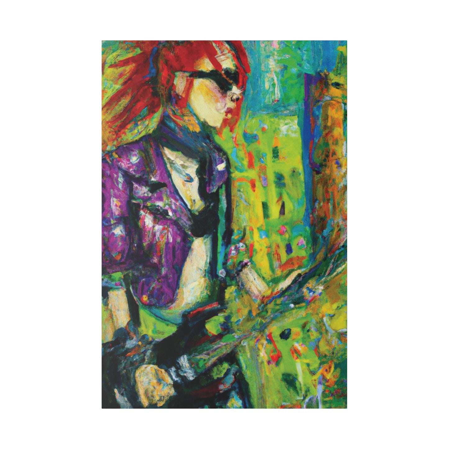 6657U - Rockstar Oil Painting Style Print | Poster | Home Decor | Wall Art | Music Art | Canvas