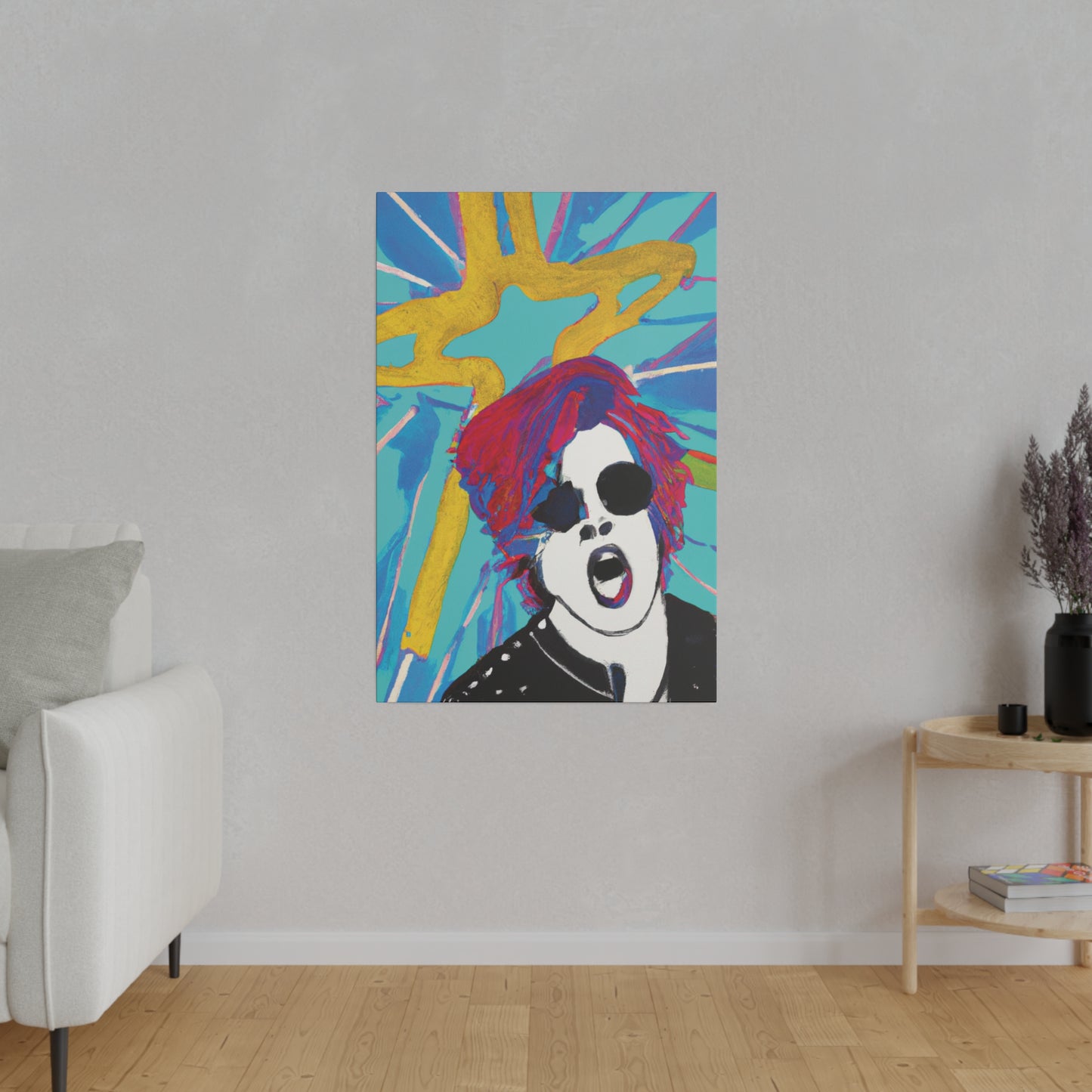 4567A - Rockstar Painting Print | Face | Abstract | Poster | Home Decor | Wall Art | Music Art | Canvas