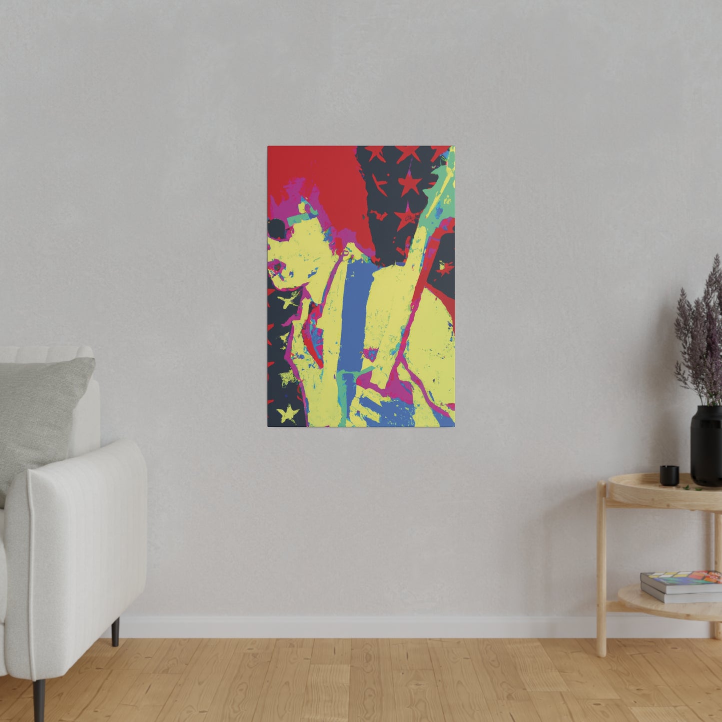 9735F - Rockstar Painting Print | Face | Abstract | Poster | Home Decor | Wall Art | Music Art | Canvas