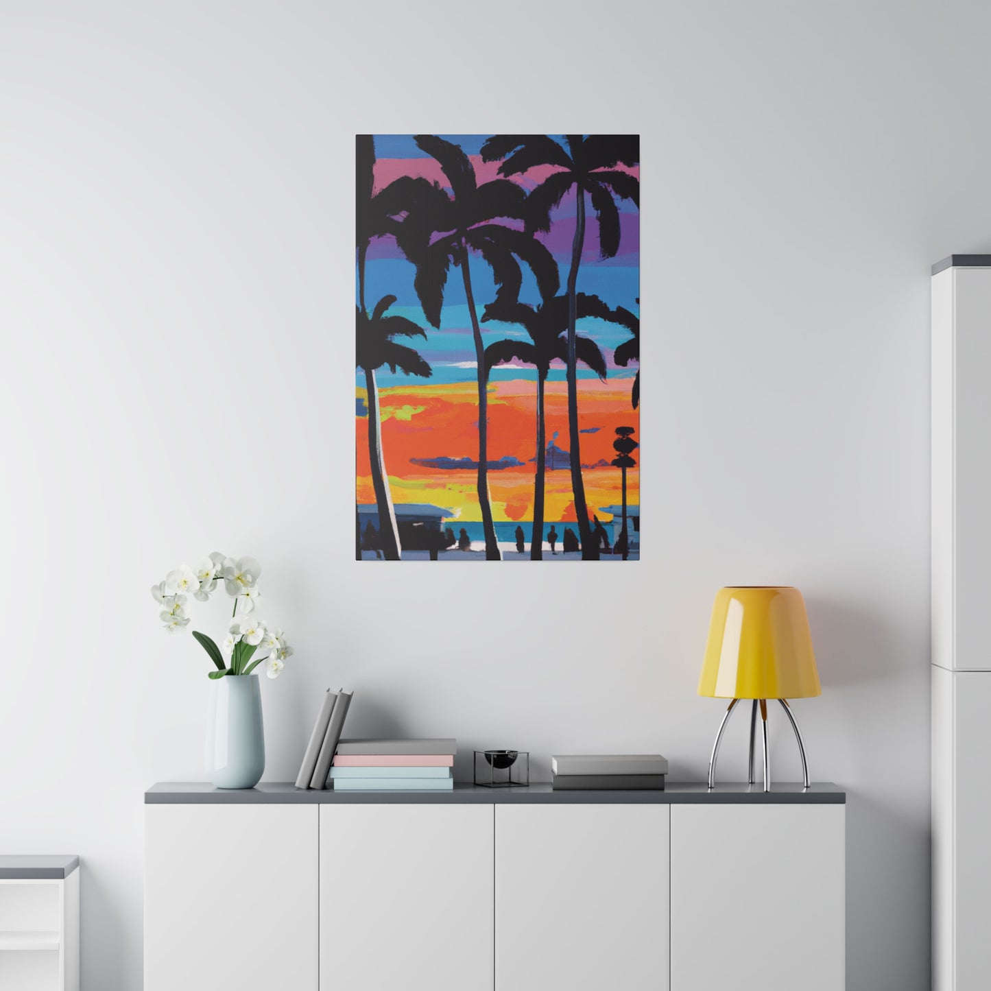 7891V - Miami Beach Sunset Painting Print | Miami | Beach | Sunset | Poster | Home Decor | Wall Art | Canvas