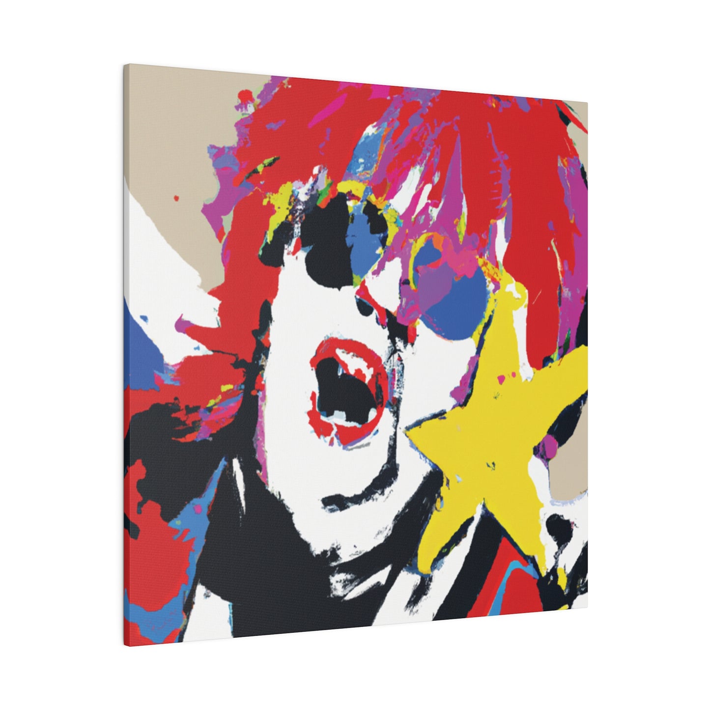 8717H - Rockstar Painting Print | Face | Abstract | Poster | Home Decor | Wall Art | Music Art | Canvas