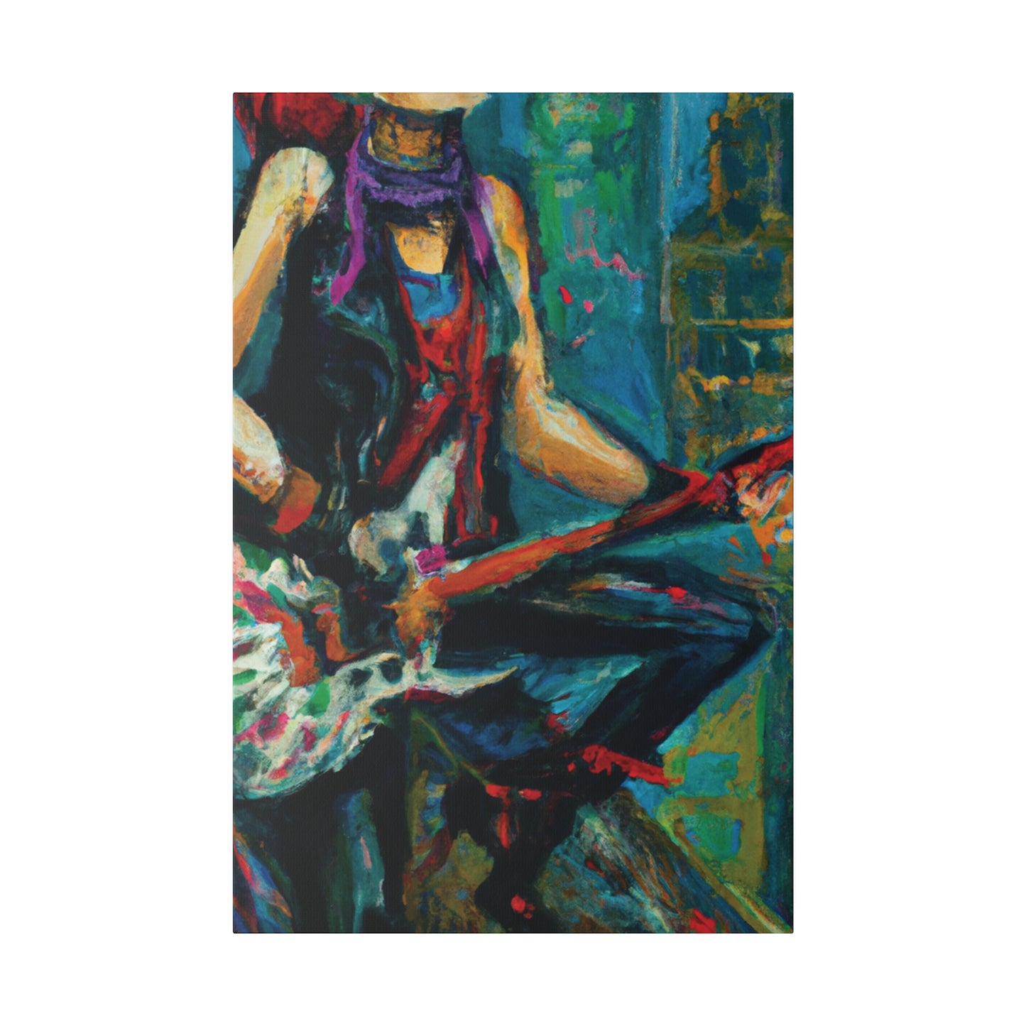 1163E - Rockstar Oil Painting Style Print | Poster | Home Decor | Wall Art | Music Art | Canvas