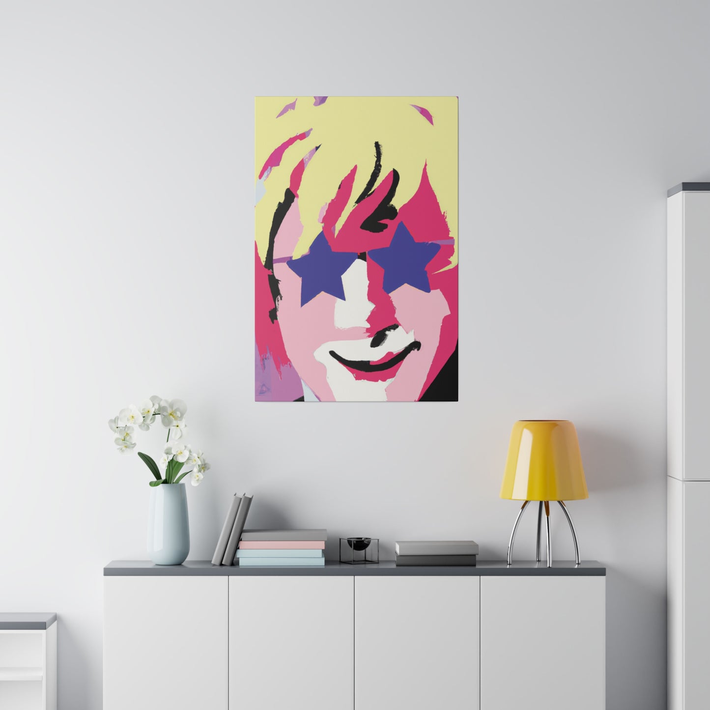 3558K - Rockstar Painting Print | Face | Abstract | Poster | Home Decor | Wall Art | Music Art | Canvas