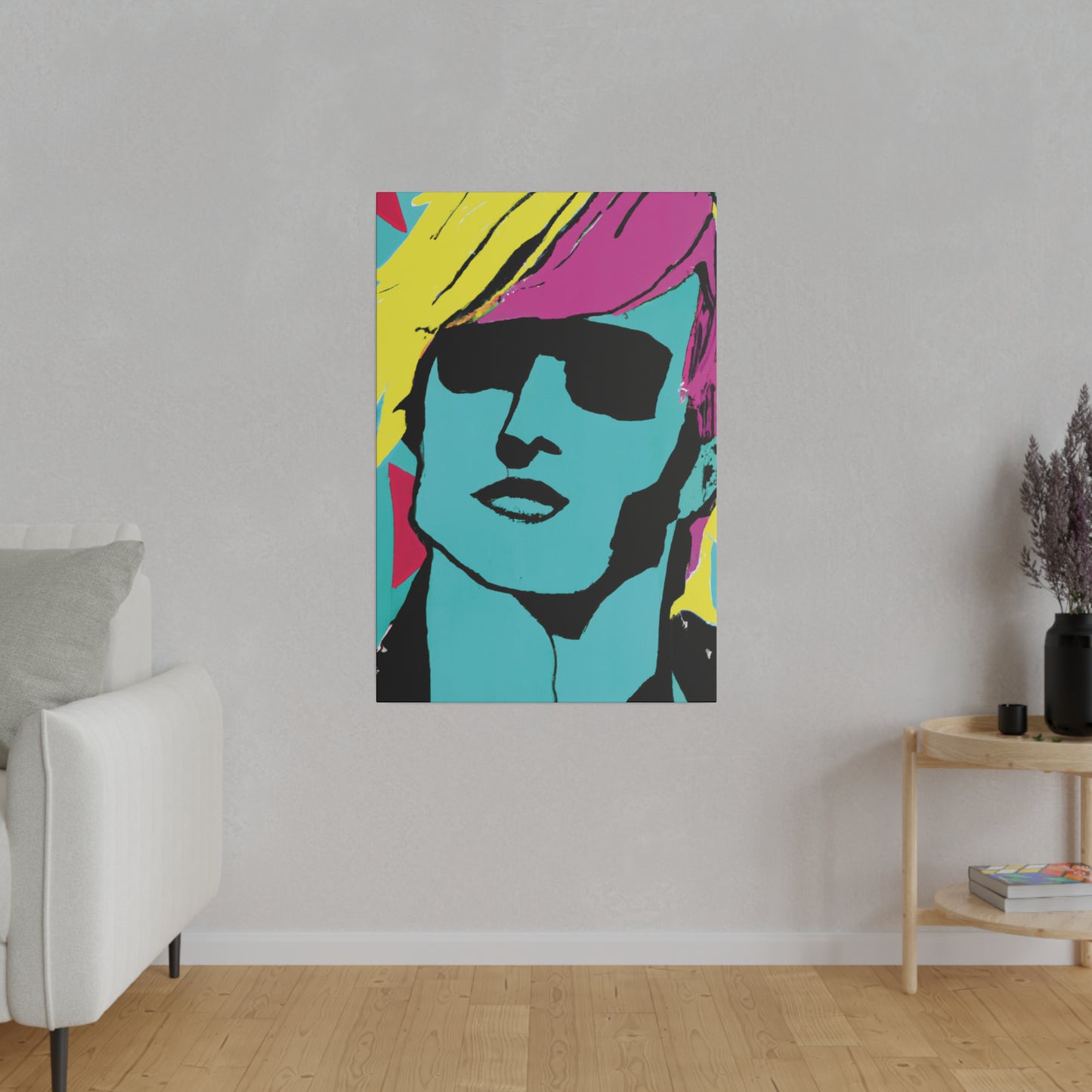 8753H - Rockstar Painting Print | Face | Abstract | Poster | Home Decor | Wall Art | Music Art | Canvas