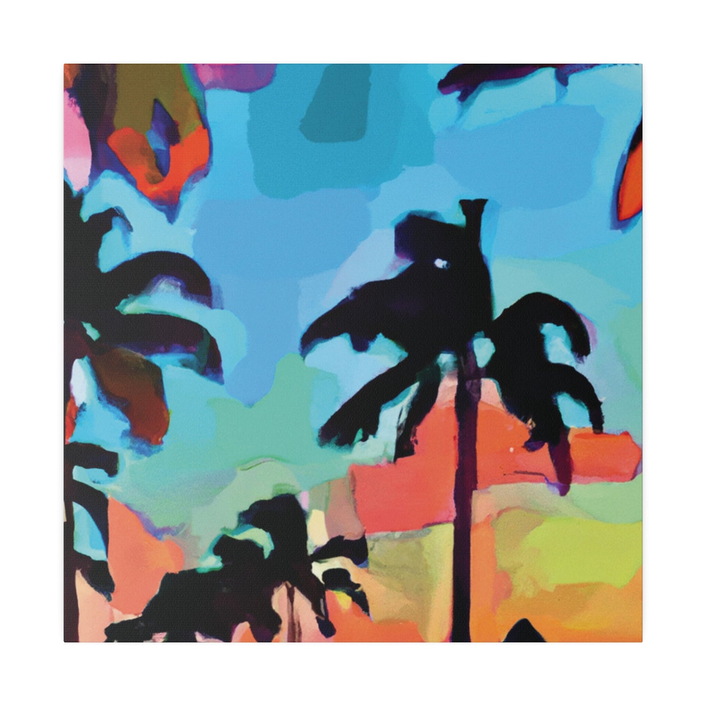 7439V - Miami Beach Sunset Painting Print | Miami | Beach | Sunset | Poster | Home Decor | Wall Art | Canvas