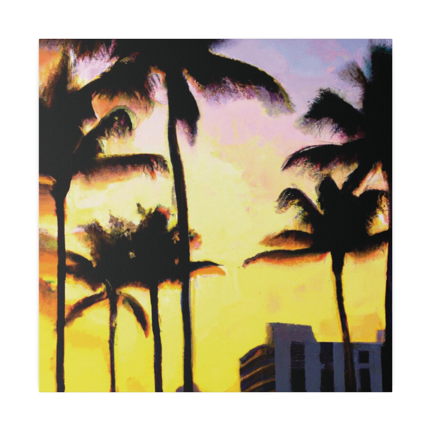 9691V - Miami Beach Sunset Painting Print | Miami | Beach | Sunset | Poster | Home Decor | Wall Art | Canvas