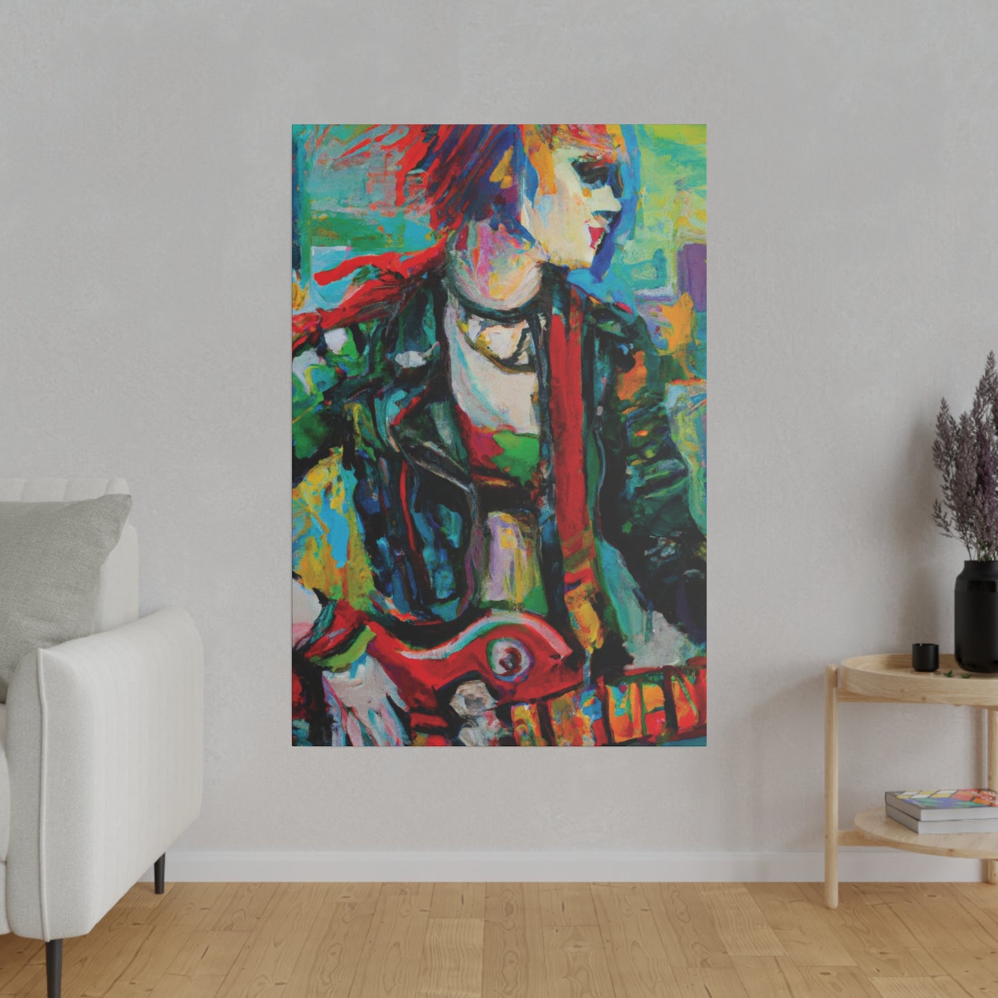 7245X - Rockstar Oil Painting Style Print | Poster | Home Decor | Wall Art | Music Art | Canvas