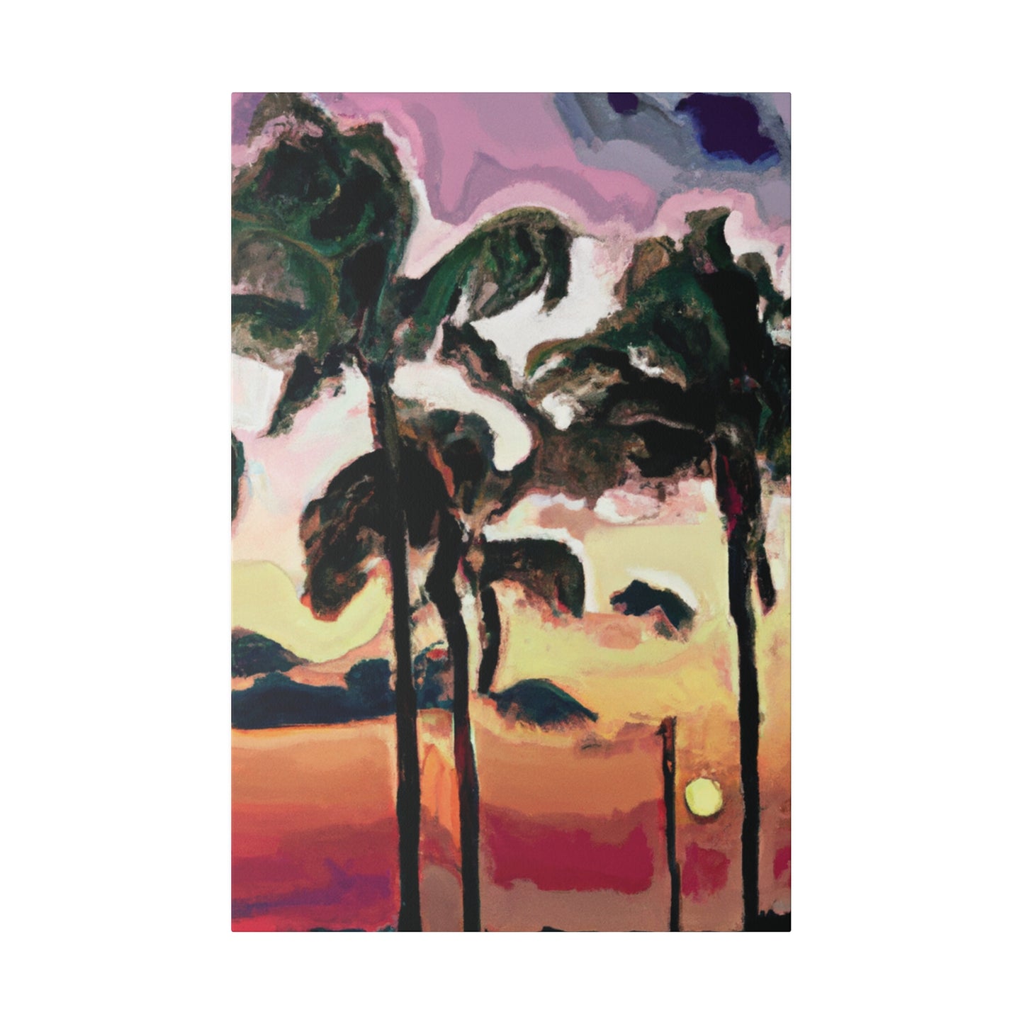 8274F - Miami Beach Sunset Painting Print | Miami | Beach | Sunset | Poster | Home Decor | Wall Art | Canvas